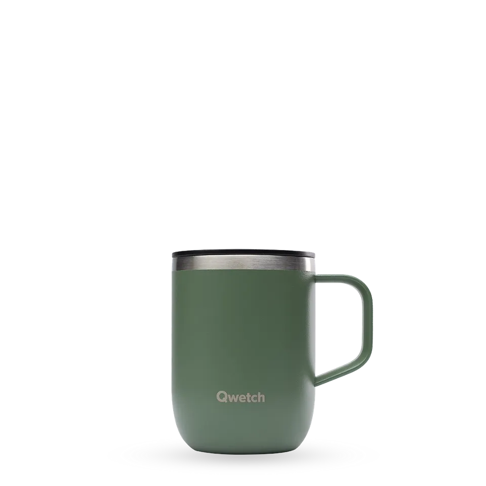 Qwetch Matt termohrnek 350 ml Kaki nerezový