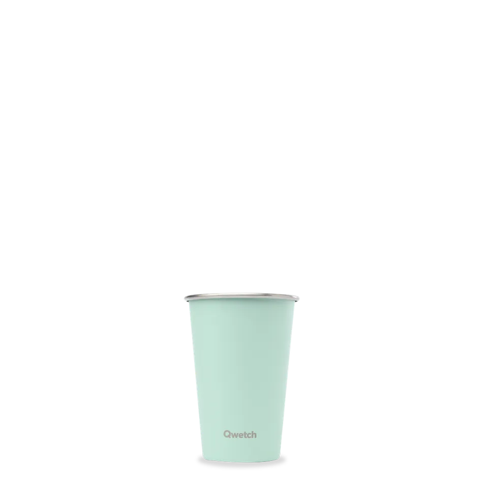 Qwetch One nerezový kelímek Pastel Vert 300 ml jednostěnný