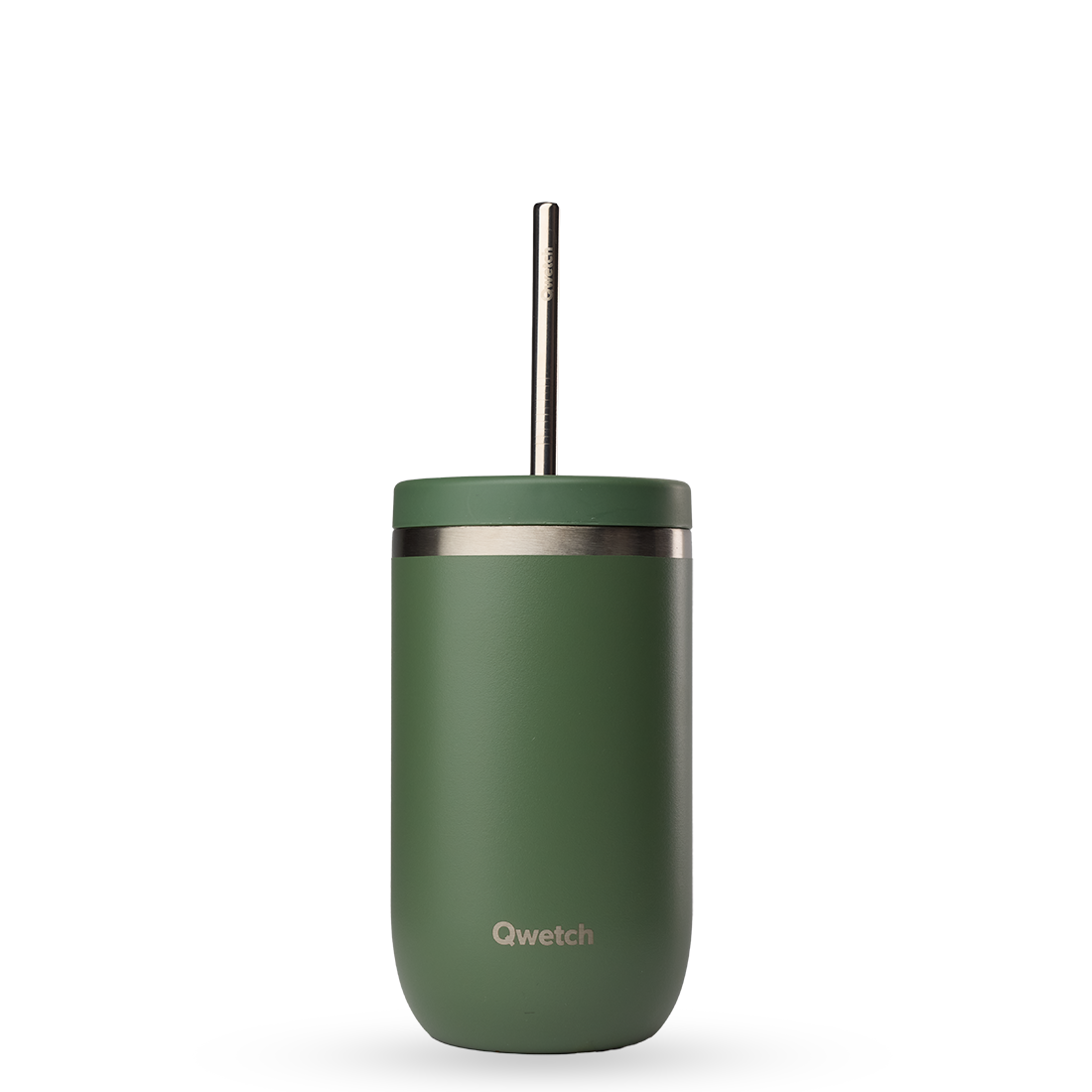 Qwetch Cold Cup termohrnek 470 ml matt kaki s brčkem