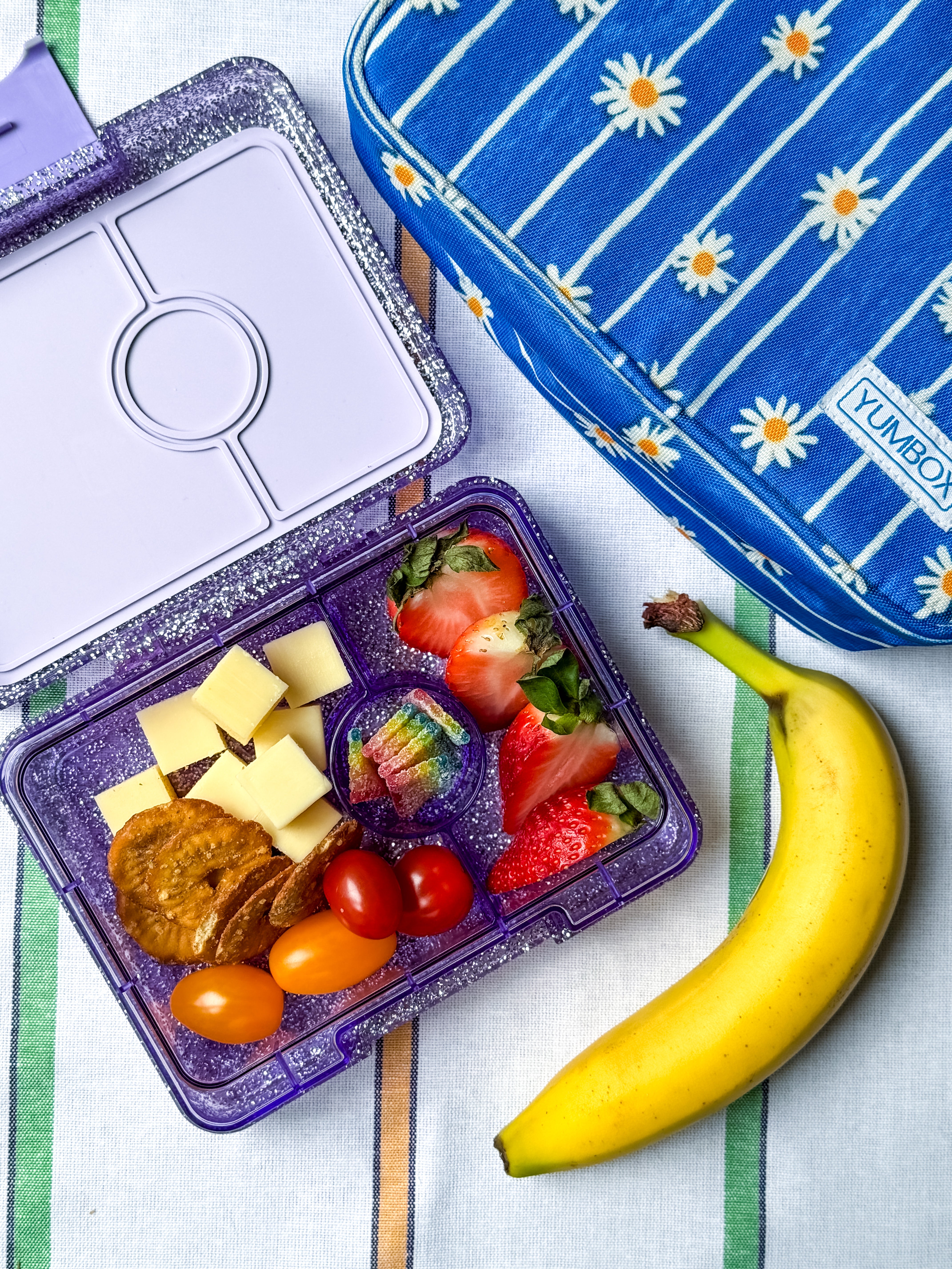 Yumbox Snack Glitter svačinový box s taškou fialová
