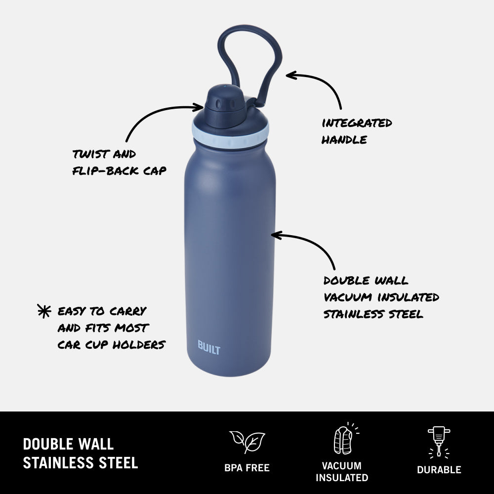 BUILT New York 40oz Prospect Water Bottle láhev Pacific Blue