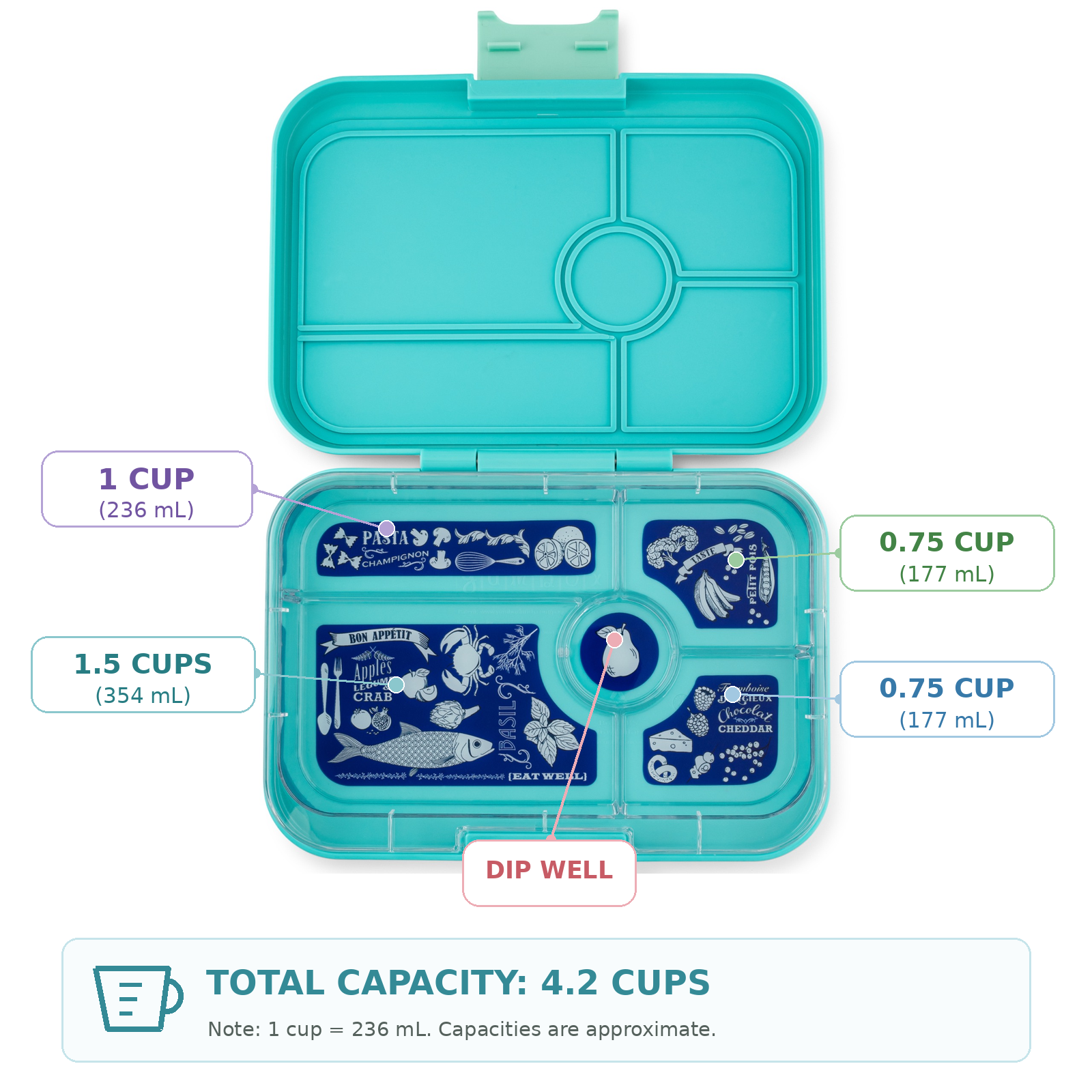 Yumbox Tapas Antibes Blue svačinový box 5 přihrádek