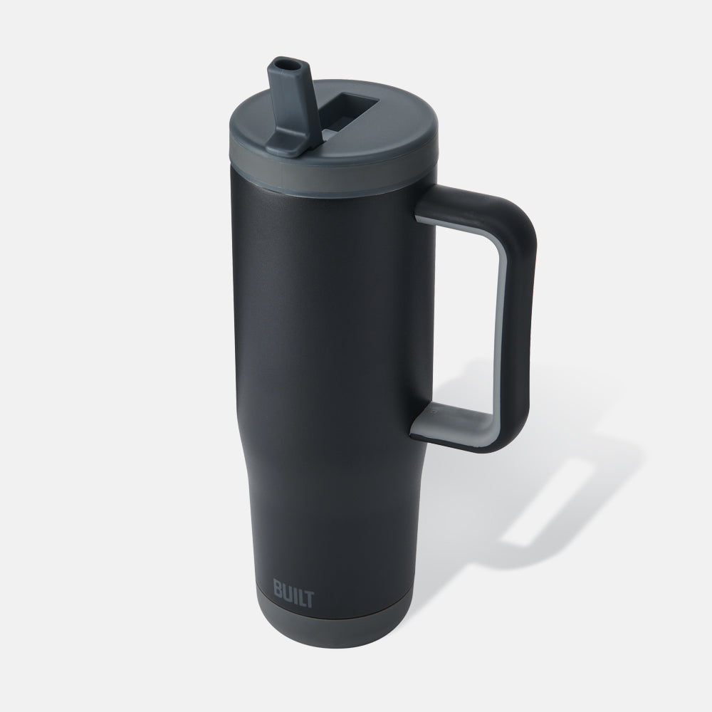 BUILT Cascade 40oz Flip Straw termohrnek Black 1,18 l s brčkem