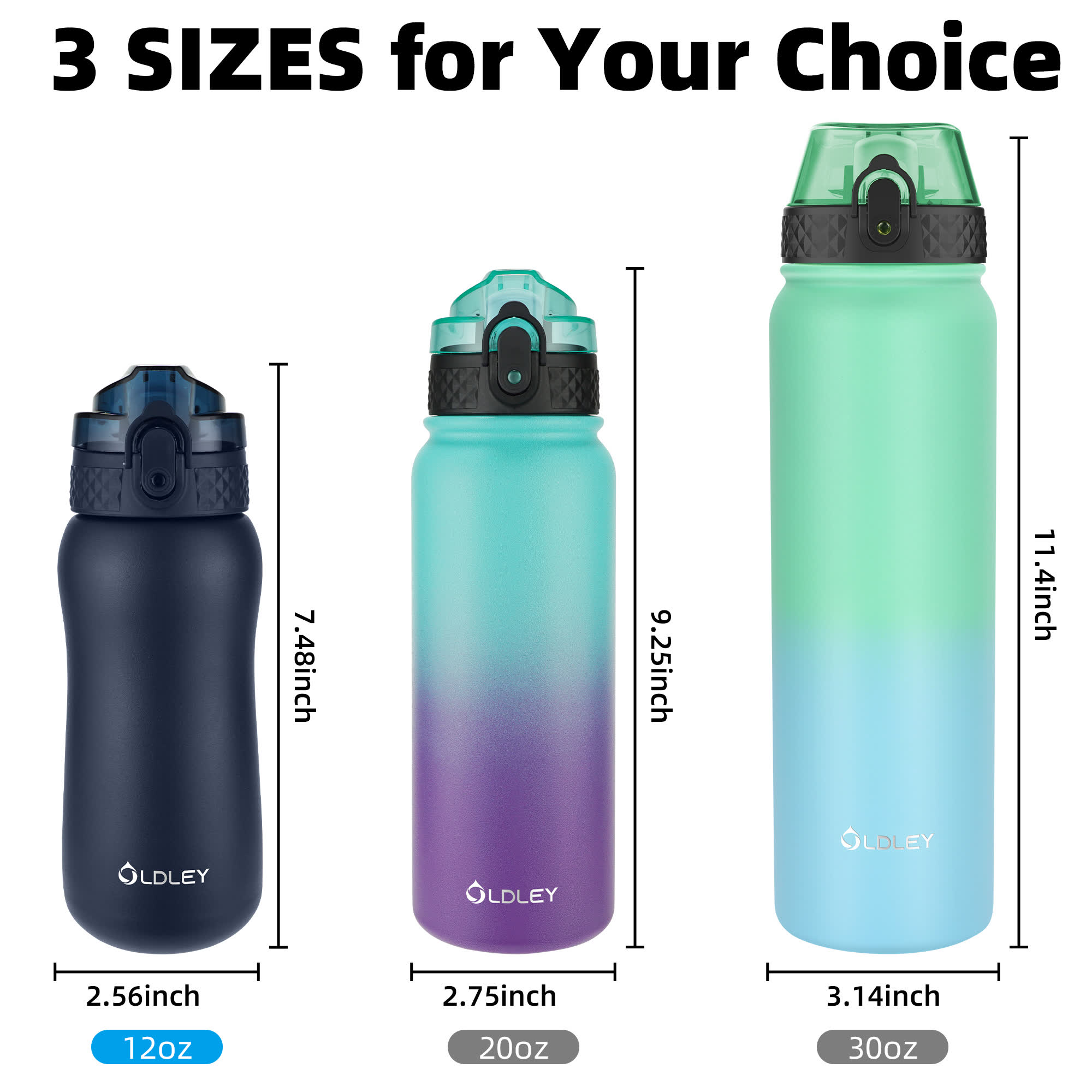 Oldley Kids 12oz dětský vakuový hrnek Blue nerez
