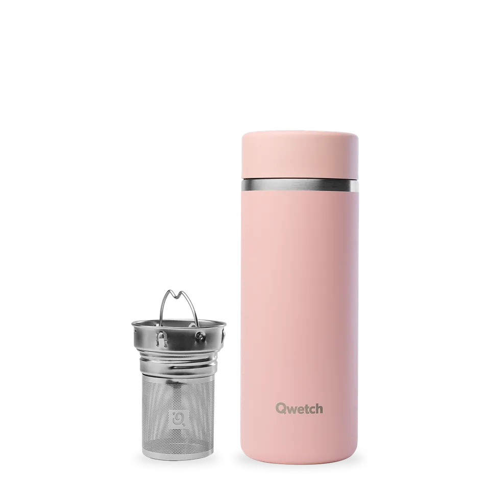 Qwetch Pastel Rose termokonvička 400 ml růžová