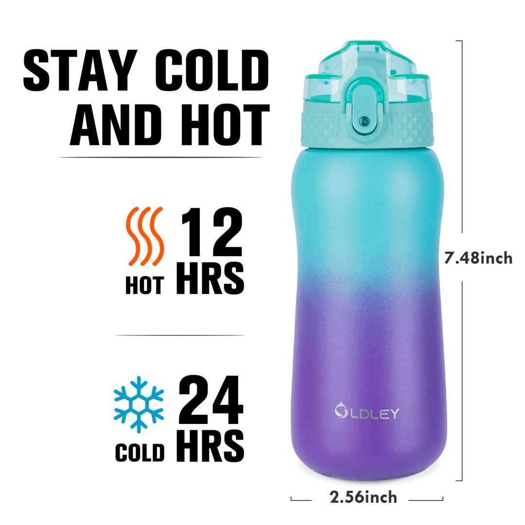 OLDLEY Compact 12oz láhev s brčkem zeleno-fialová 350 ml