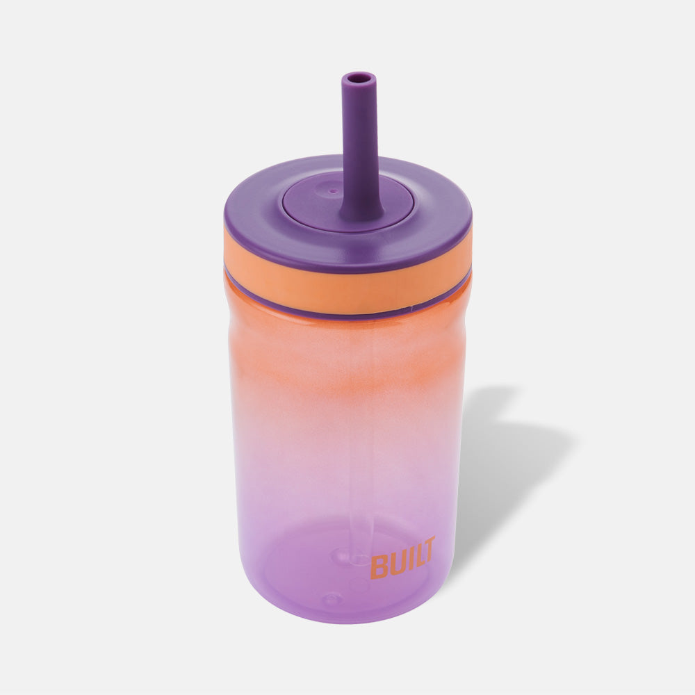 BUILT Bedford Straw hrnek 16oz Sea Glass s brčkem