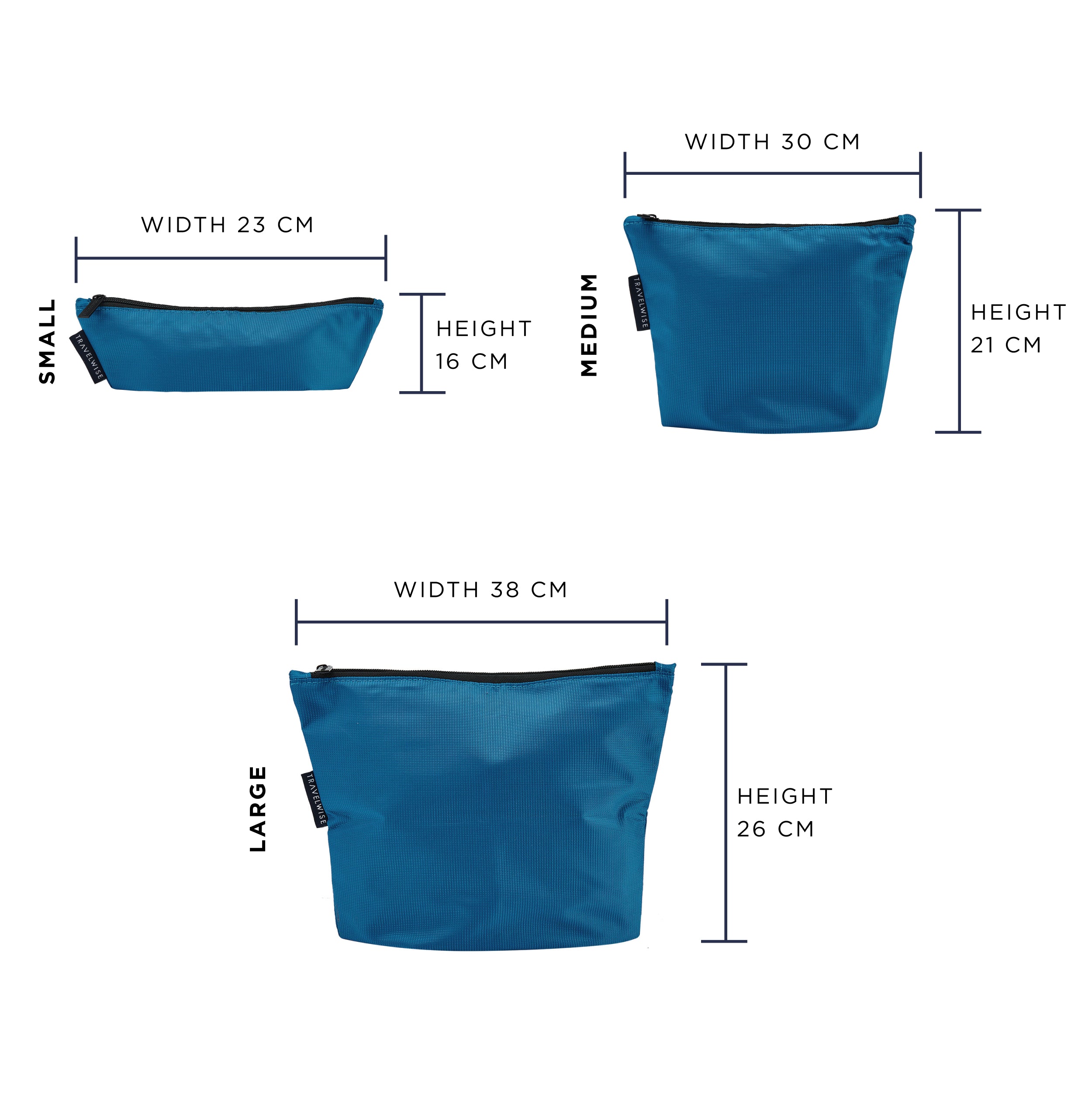 BUILT TravelWise sada pouzder 3ks Blue polyester