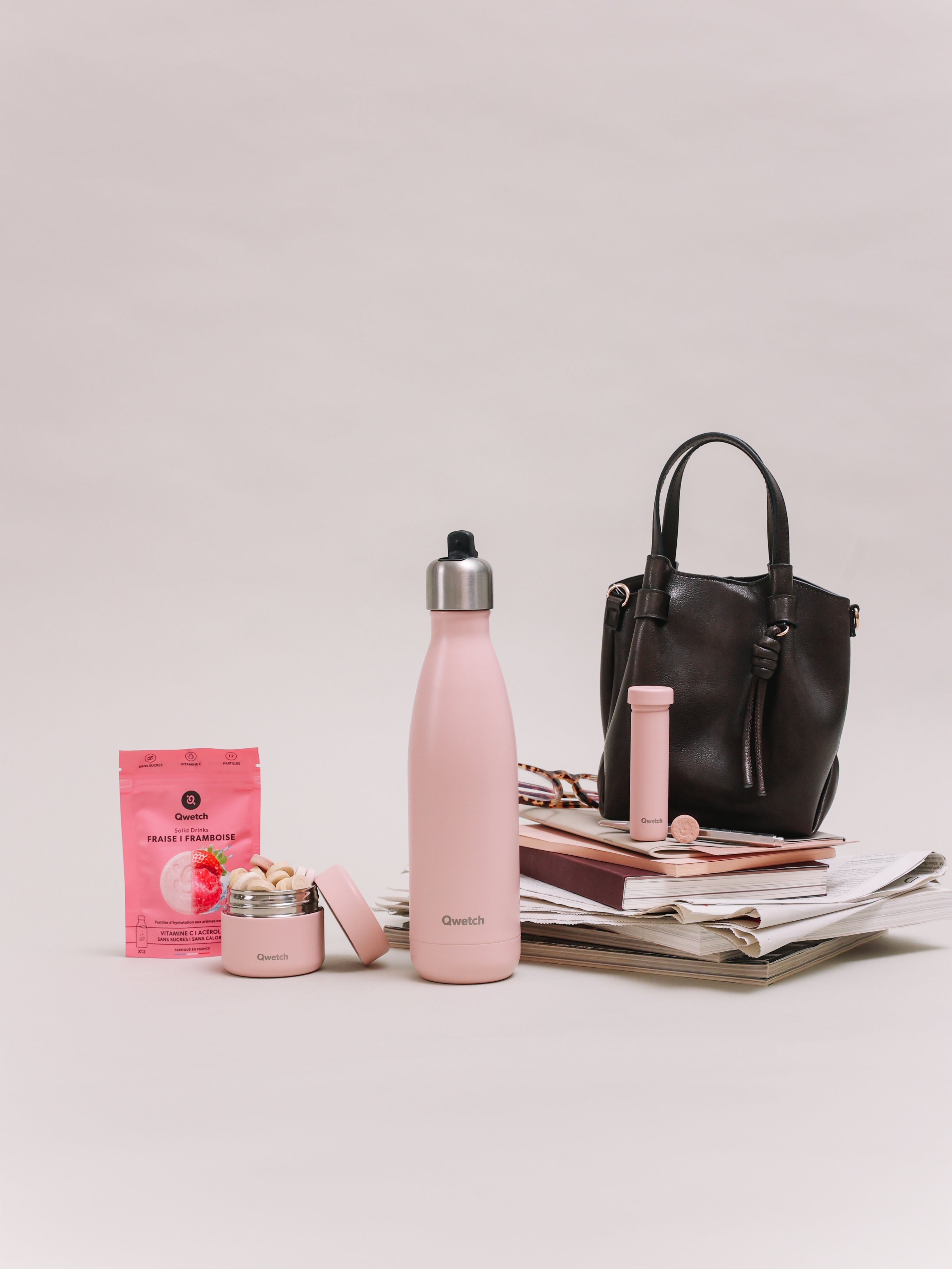 Qwetch Originals Pastel Rose termoláhev 500 ml sport