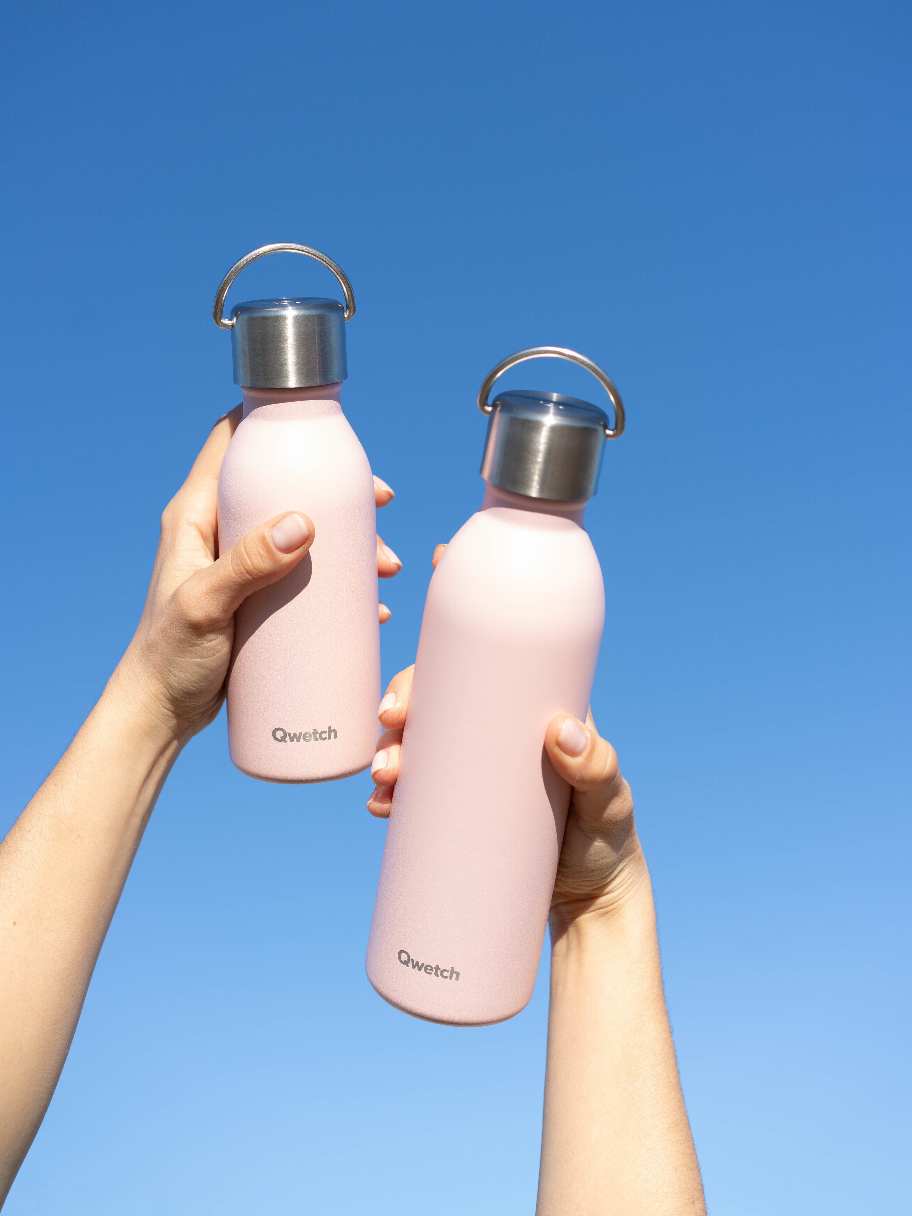 Qwetch Active Pastel Rose termoláhev 600 ml nerez