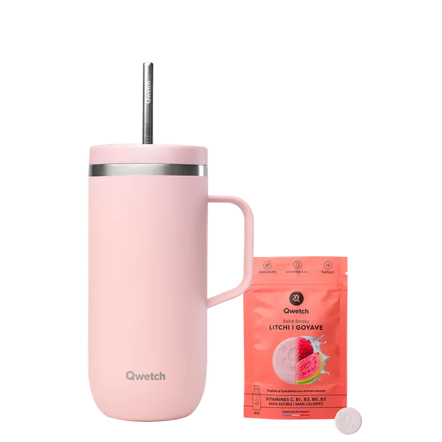 Qwetch Solid Drinks Cold Cup termohrnek pastel rose litchi
