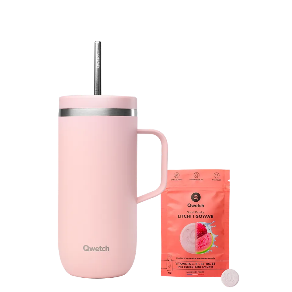 Qwetch Solid Drinks Cold Cup termohrnek pastel rose litchi
