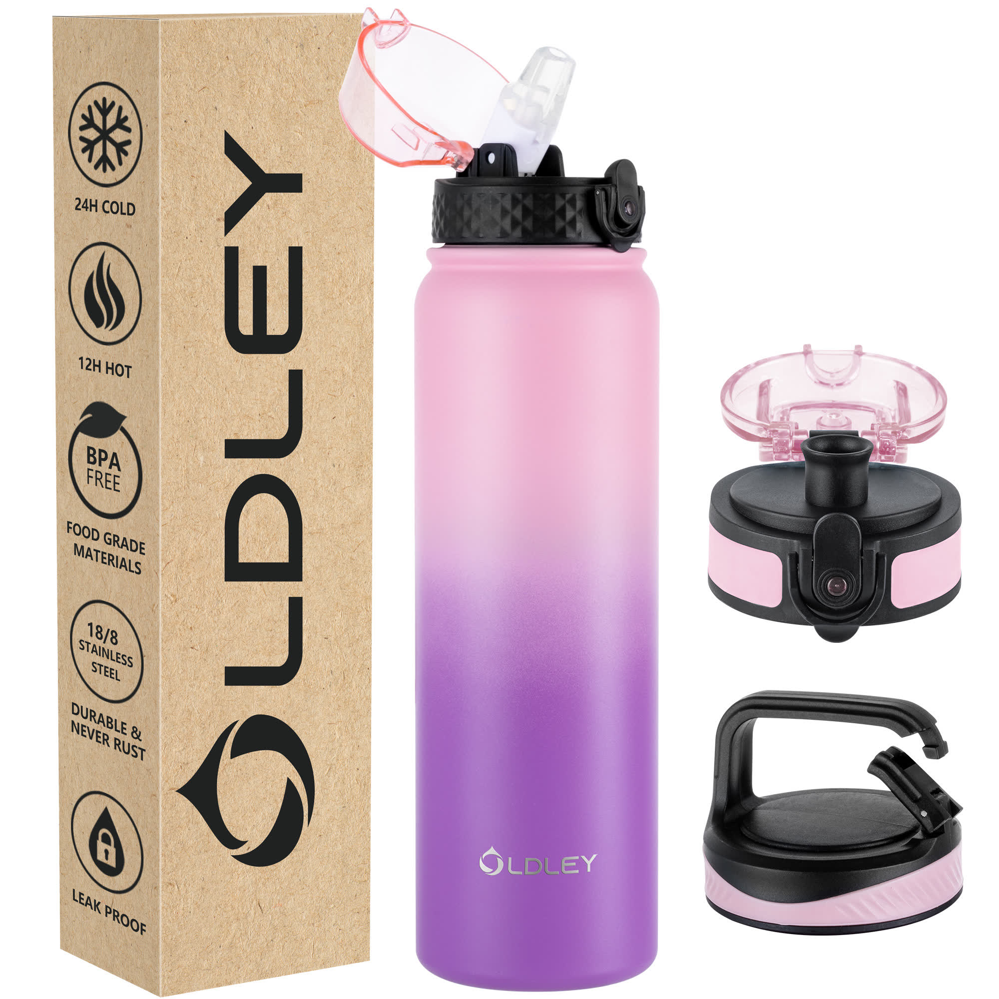 Oldley 32oz nerezová láhev Pink Purple 950 ml gradient