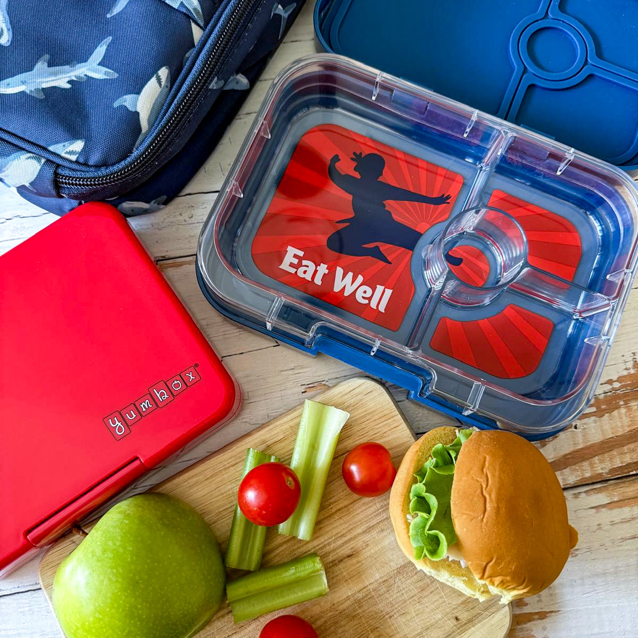 Yumbox Panino box na svačinu Ninja Blue se 4 přihrádkami