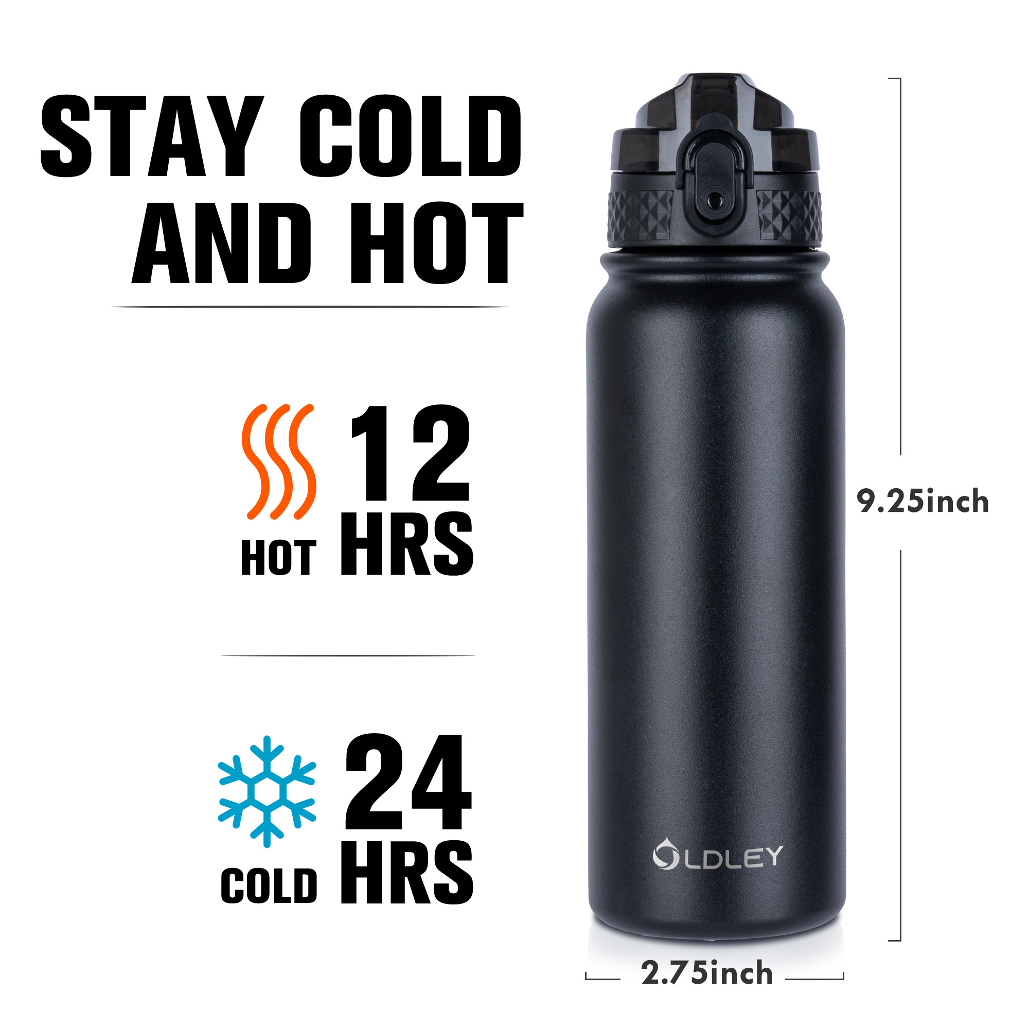 Oldley Triple Lid termolahev černá 20oz 591 ml