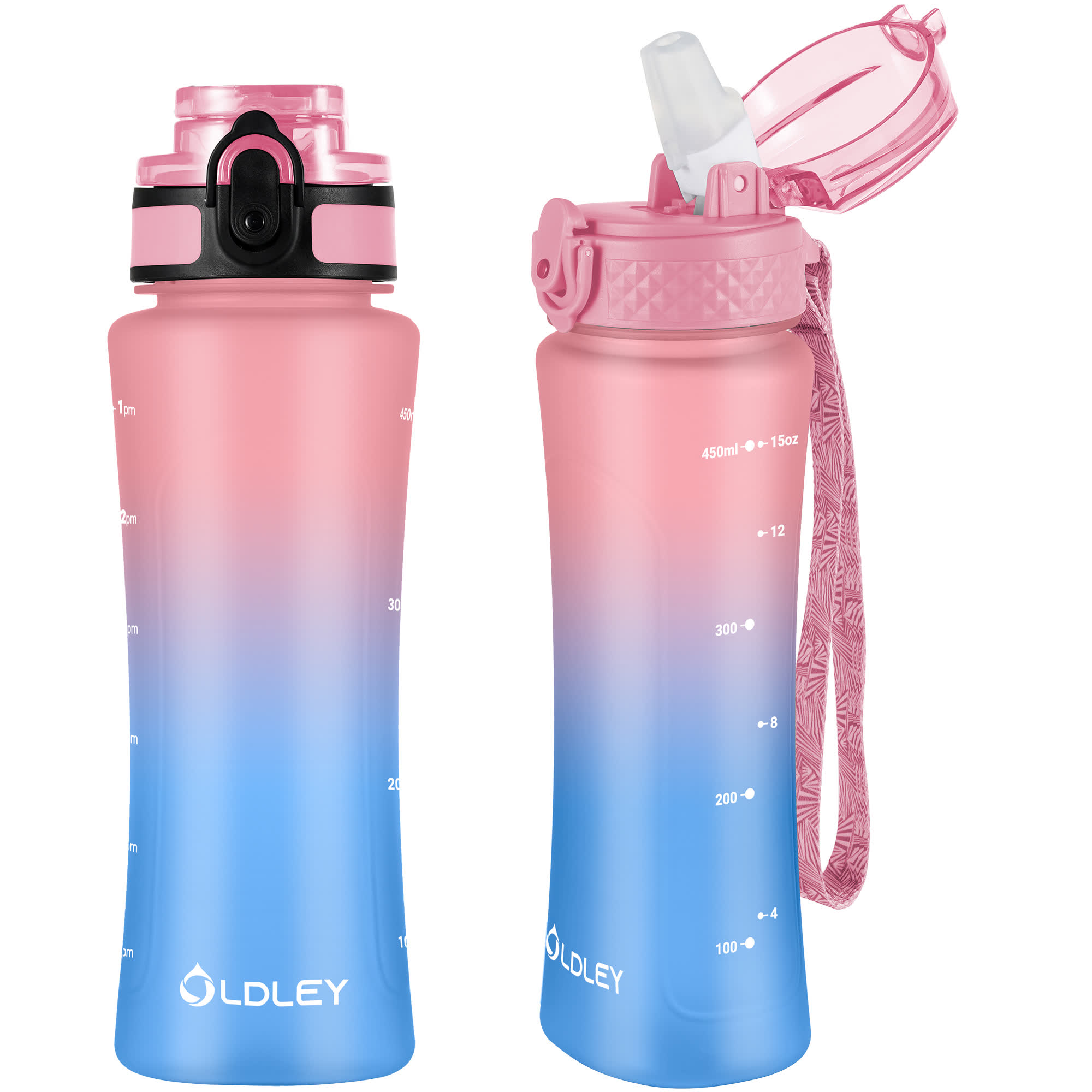 OLDLEY Kids Dual Lid láhev 443 ml růžová s brčkem