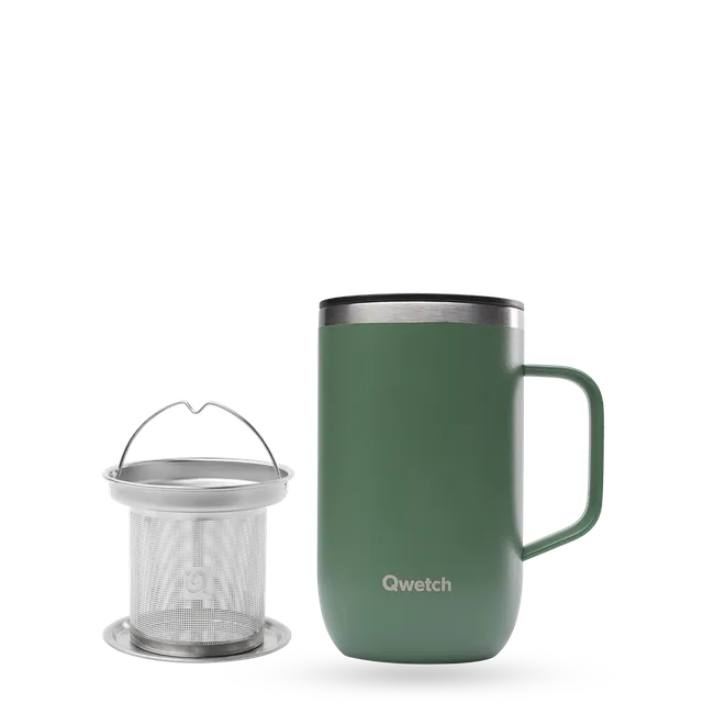 Qwetch Matt Tisanière termohrnek 470 ml Kaki se sítkem