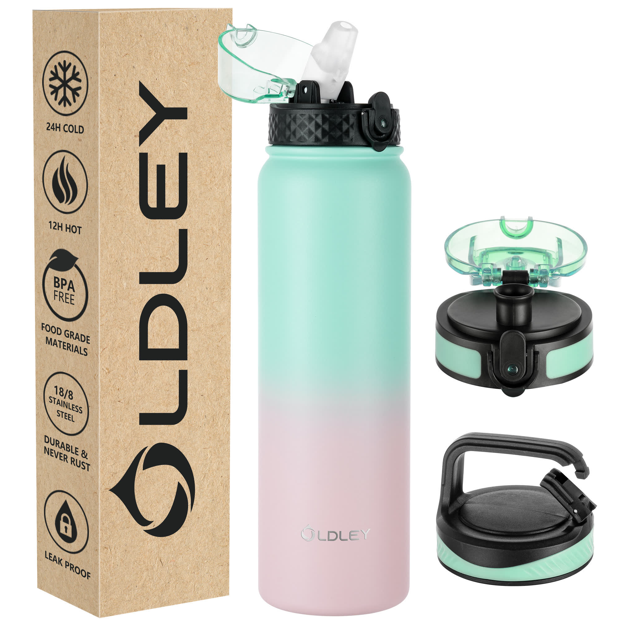 OLDLEY 32oz termoláhev Mint Green Pink 950ml nerez