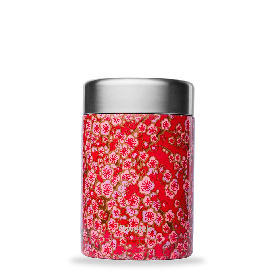 Qwetch Compact termo dóza Flowers Rouge 600 ml nerez