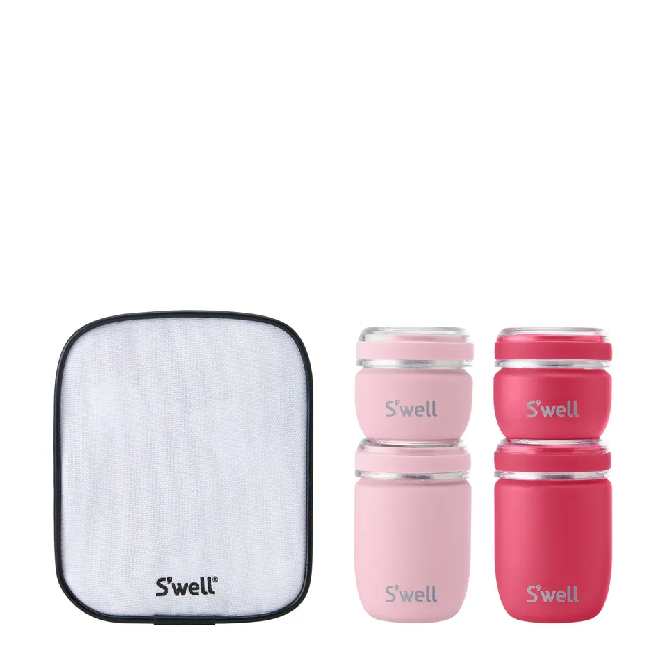 S'well Travel Container Set cestovní lahvičky Pink netekoucí