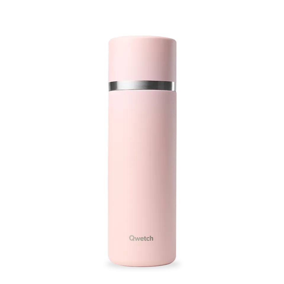 Qwetch Thermo termoska 750 ml pastelově růžová nerez