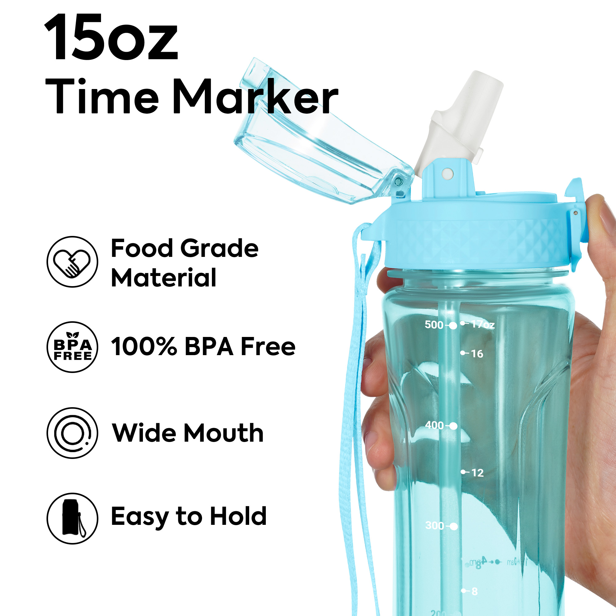 OLDLEY Kids sportovní láhev 450 ml modrá transparentní