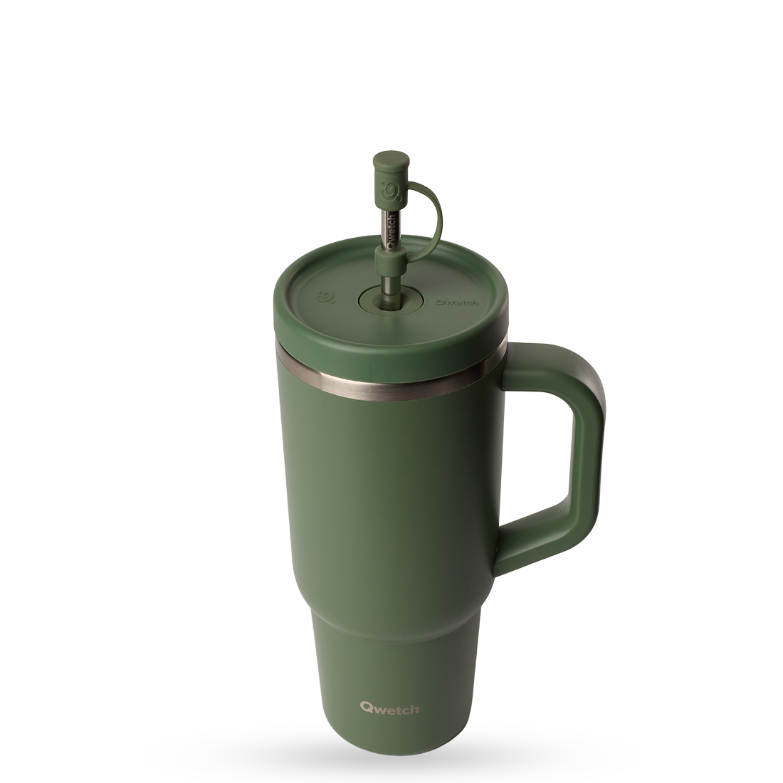 Qwetch Travel Cup termohrnek 900 ml mat kaki s brčkem