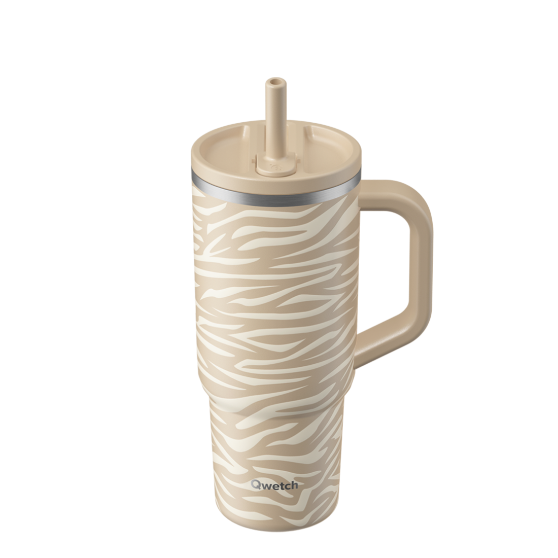 Qwetch Wild Zebra Travel Cup termohrnek 900 ml se slámkou