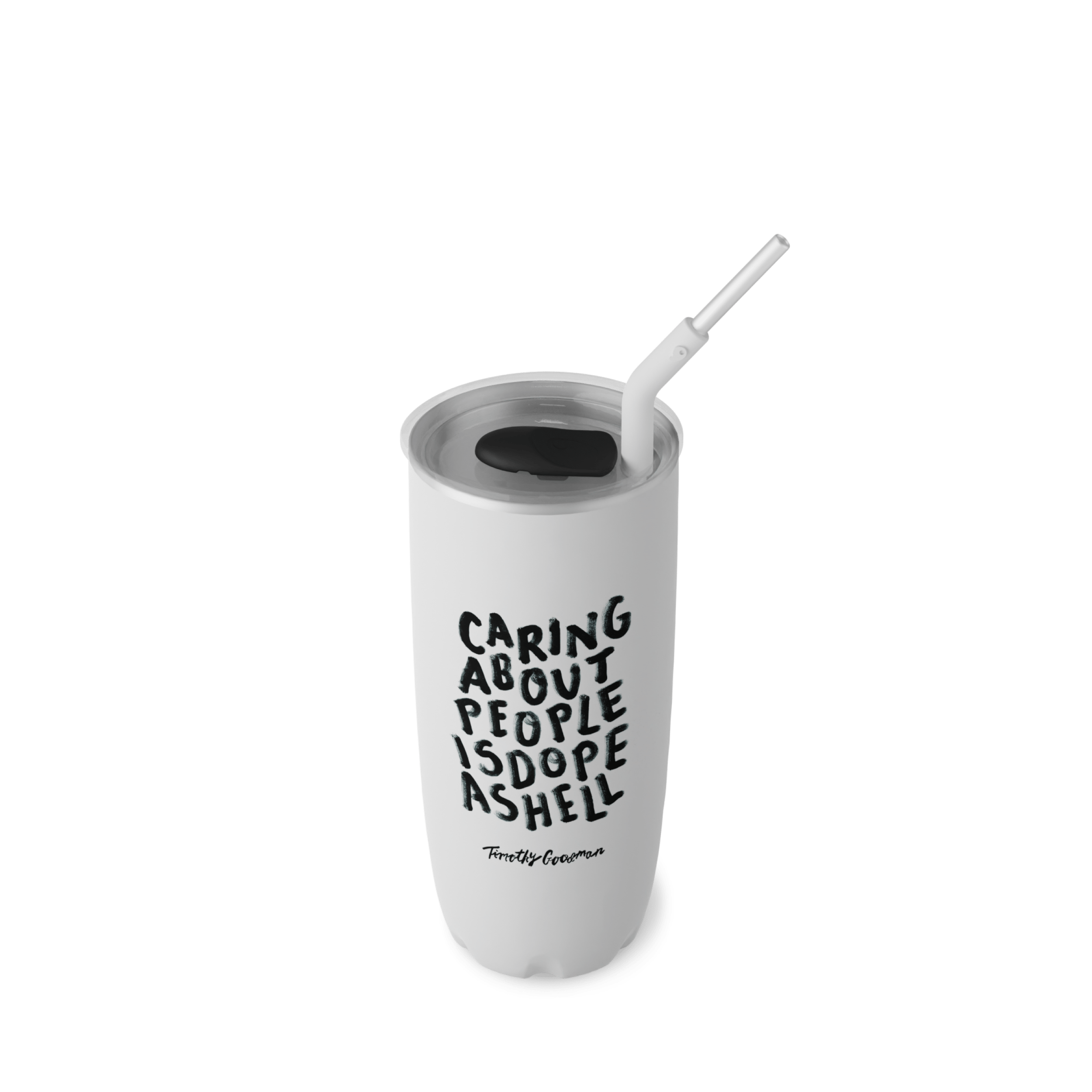S'well Timothy Goodman tumbler s brčkem TG White 710 ml nerez