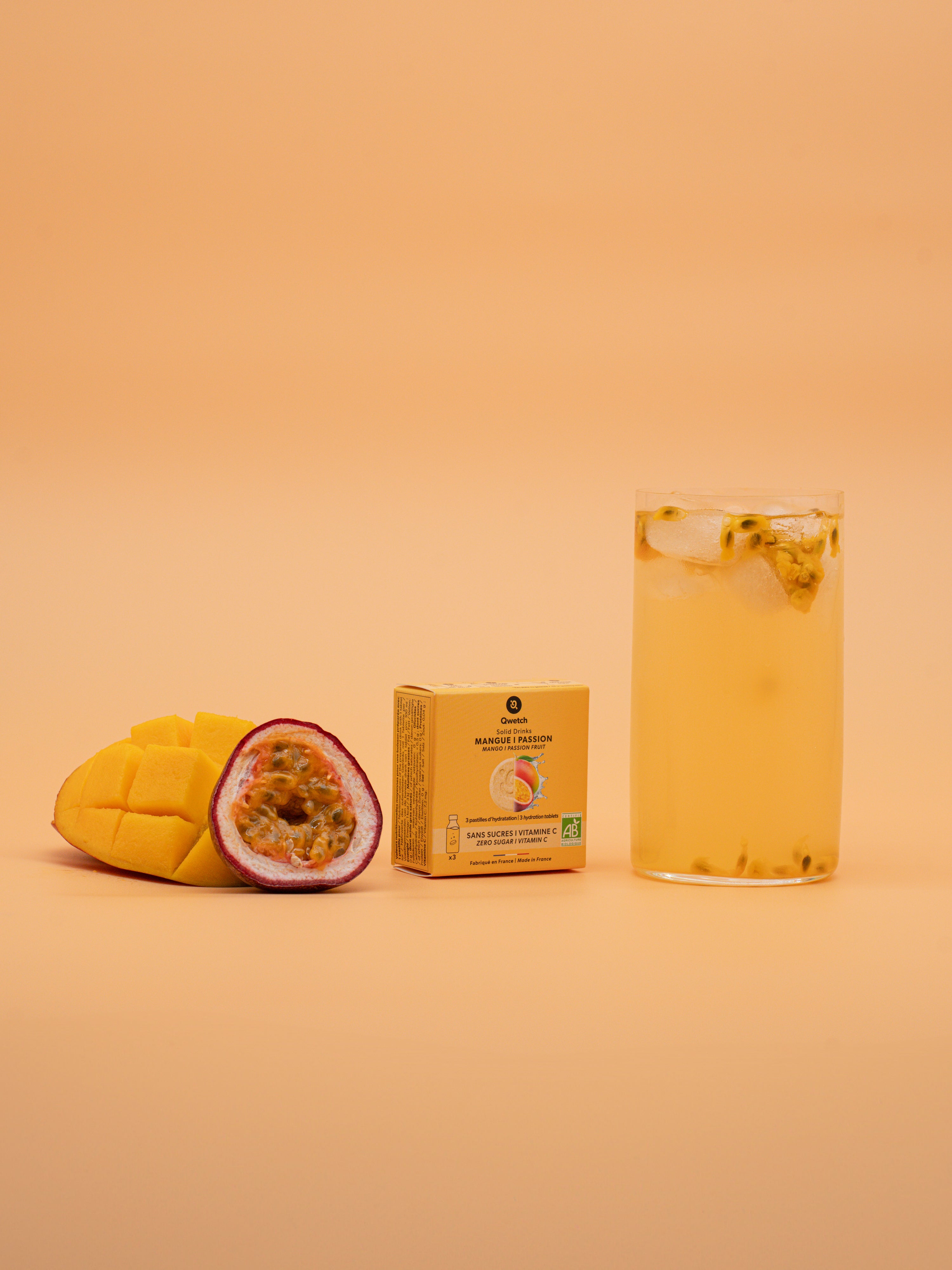 Qwetch Solid Drinks tablety do vody mango marakuja 3 ks bez cukru
