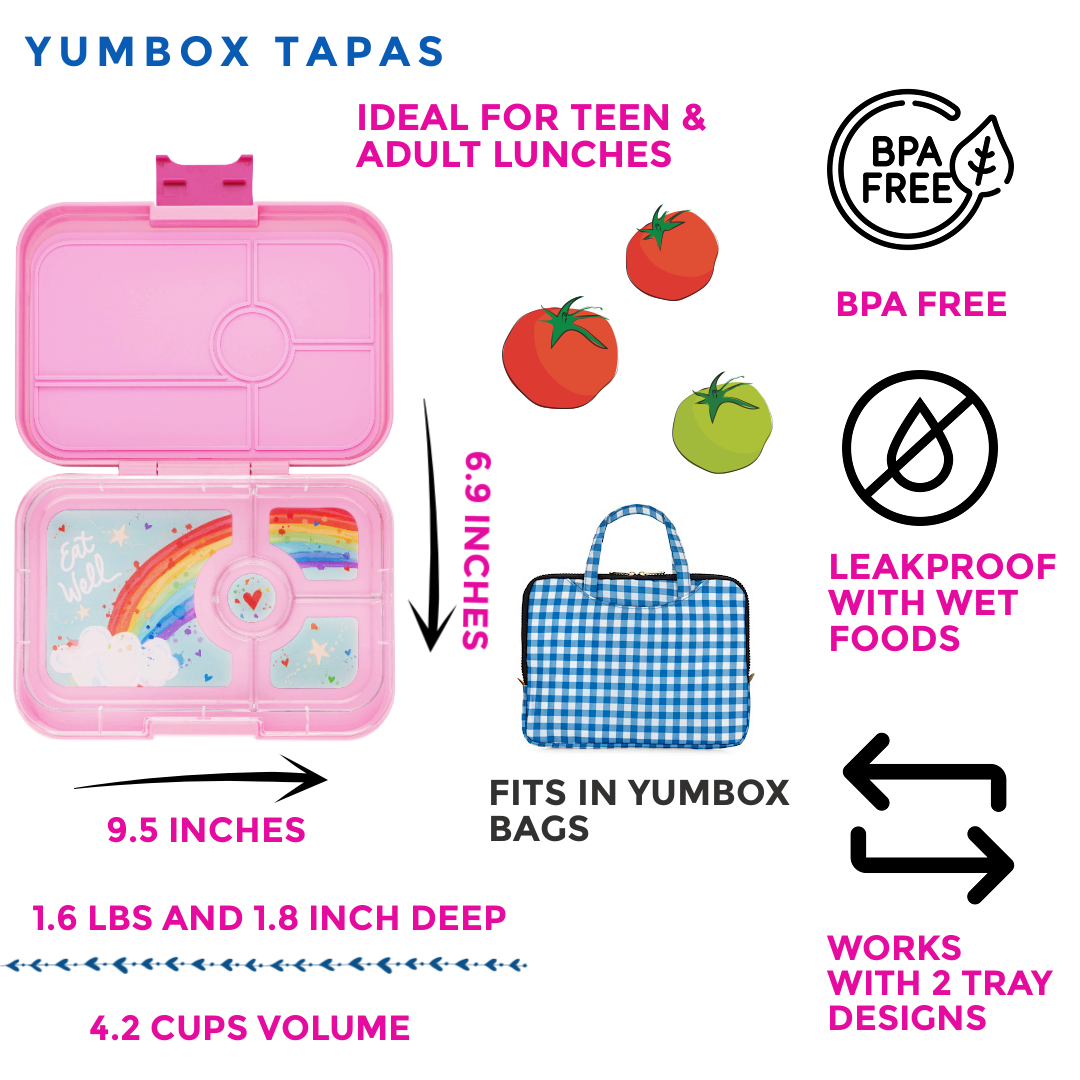 Yumbox Tapas Large svačinobox 4 přihrádky Capri Pink nepropustný