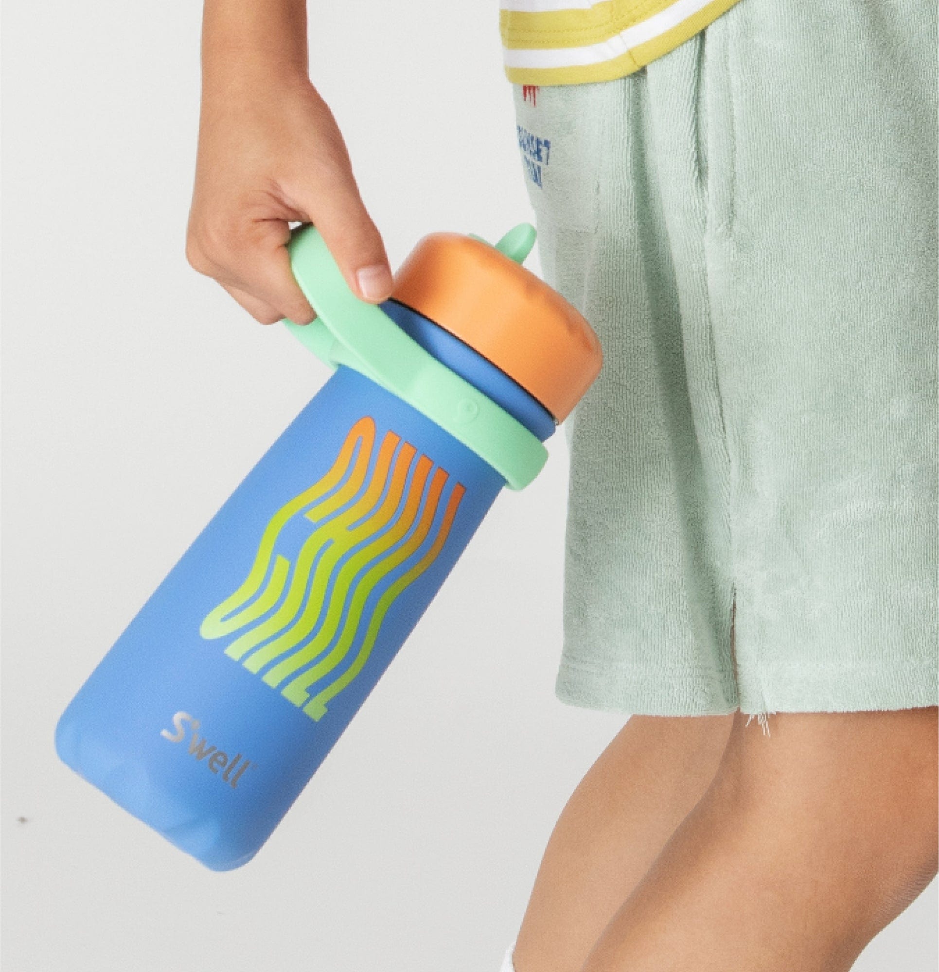 S'well Traveler termo lahev 473 ml modrá Flip Straw