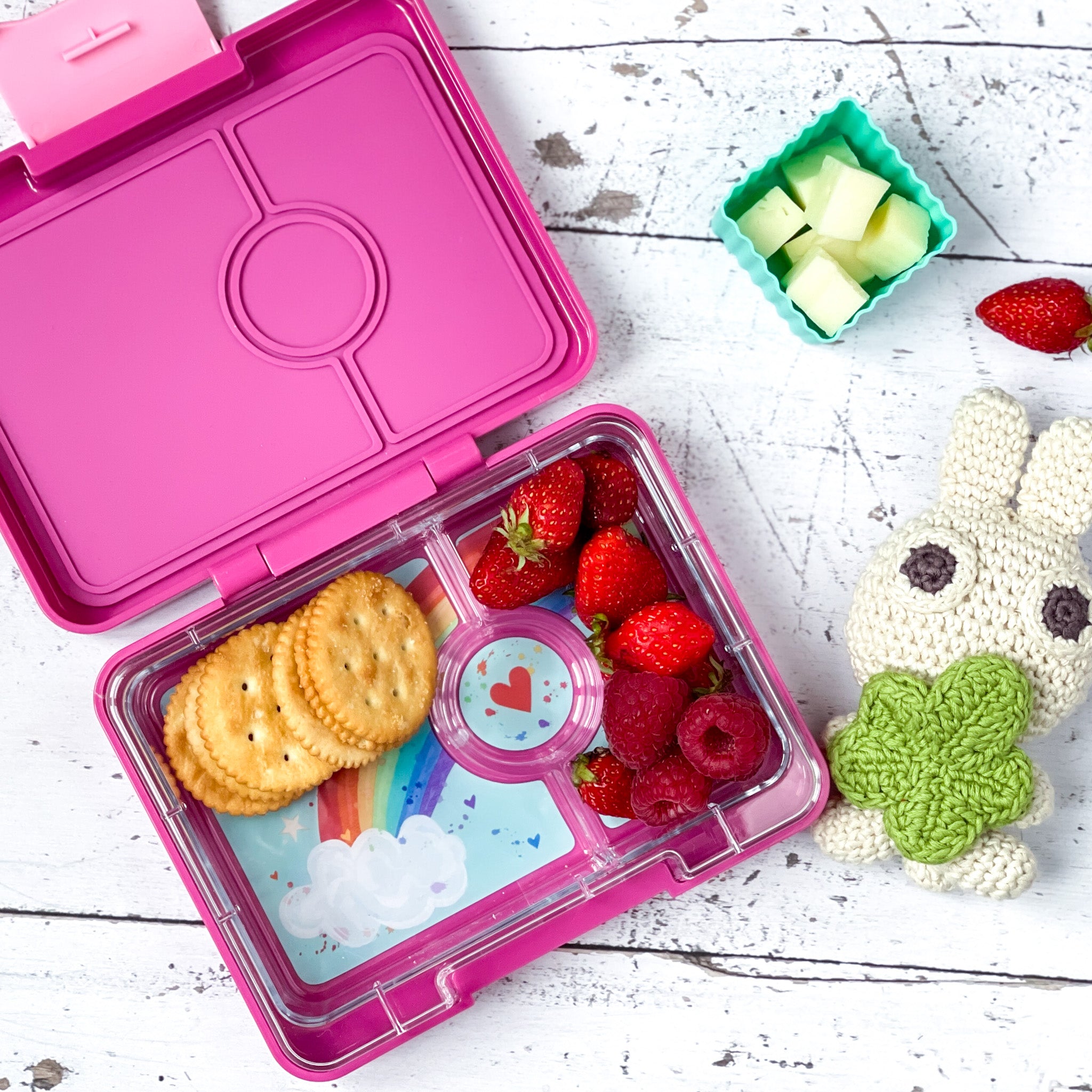 Yumbox Snack svačinový box Ami Purple Swan Tray 3 přihrádky