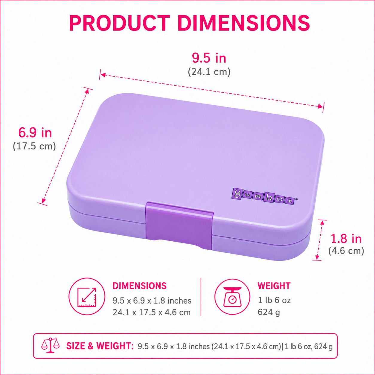 Yumbox Tapas Large svačinobox 4 přihrádky Seville Purple nepropustný