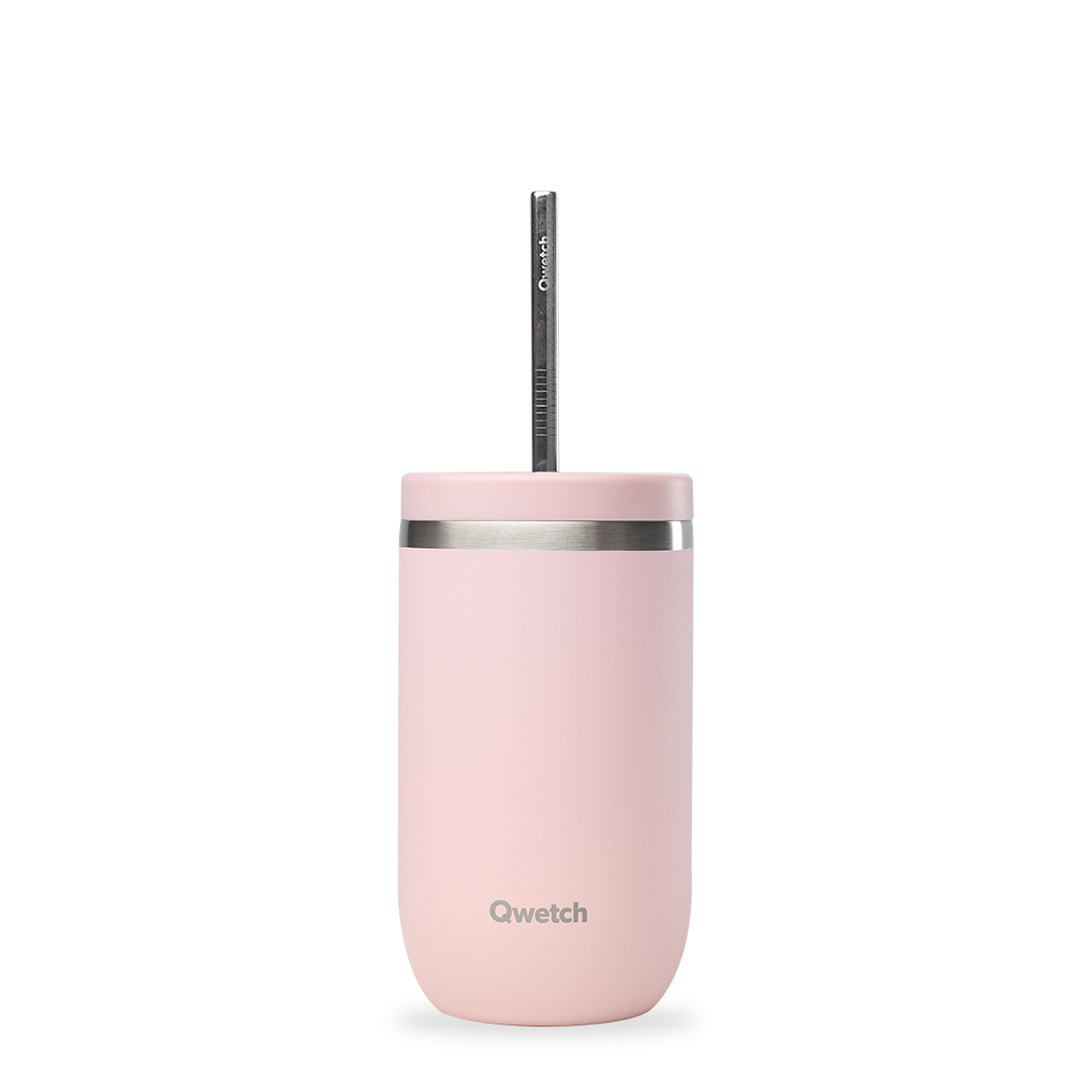 Qwetch Cold Cup termohrnek 600 ml růžový Pastel s brčkem