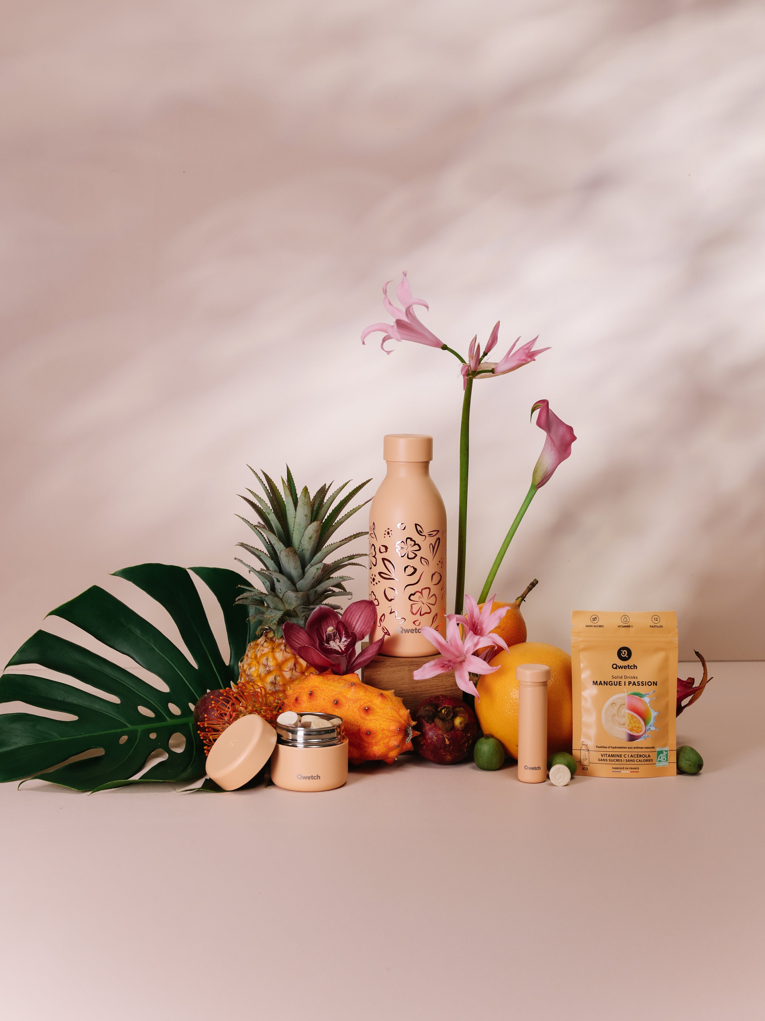 Qwetch Icon Moani Pastel Abricot termoláhev 500 ml meruňková