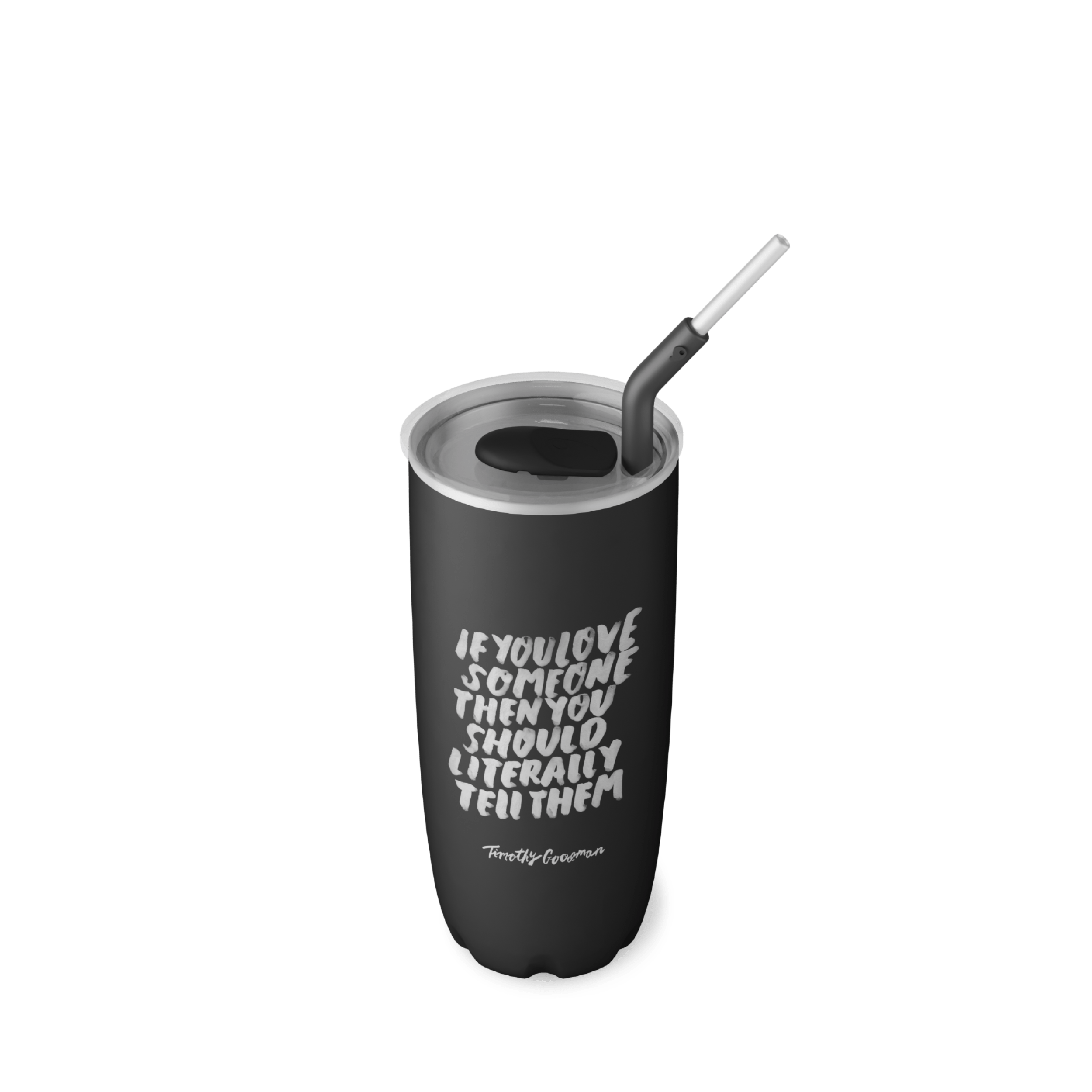S'well Timothy Goodman tumbler s brčkem TG White 710 ml nerez