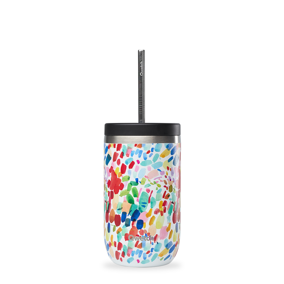 Qwetch Cold Cup termohrnek 470 ml arty vzor s brčkem