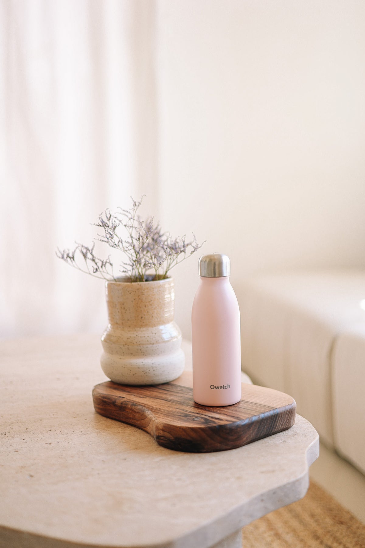 Qwetch One Pastel Rose láhev 500 ml jednostěnná