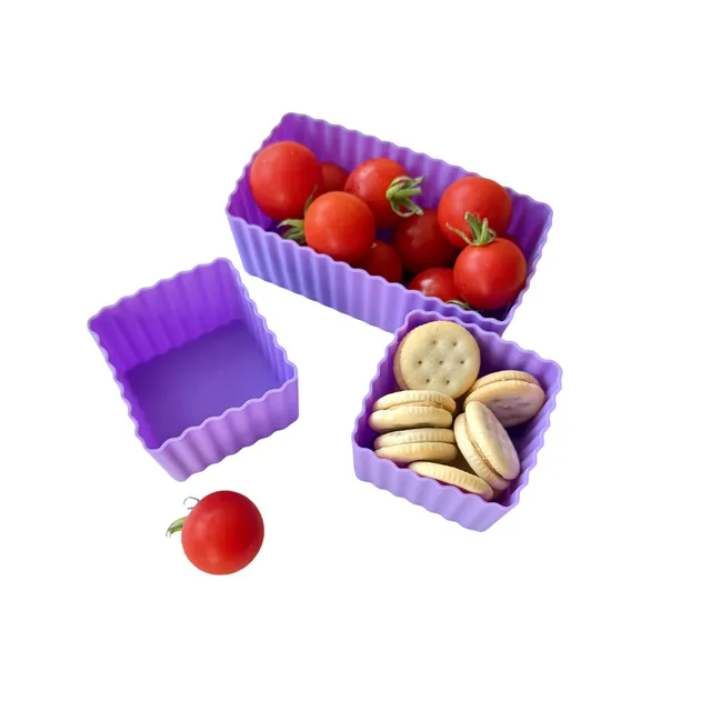 Yumbox Mini silikonové kelímky do boxu fialové 3 ks