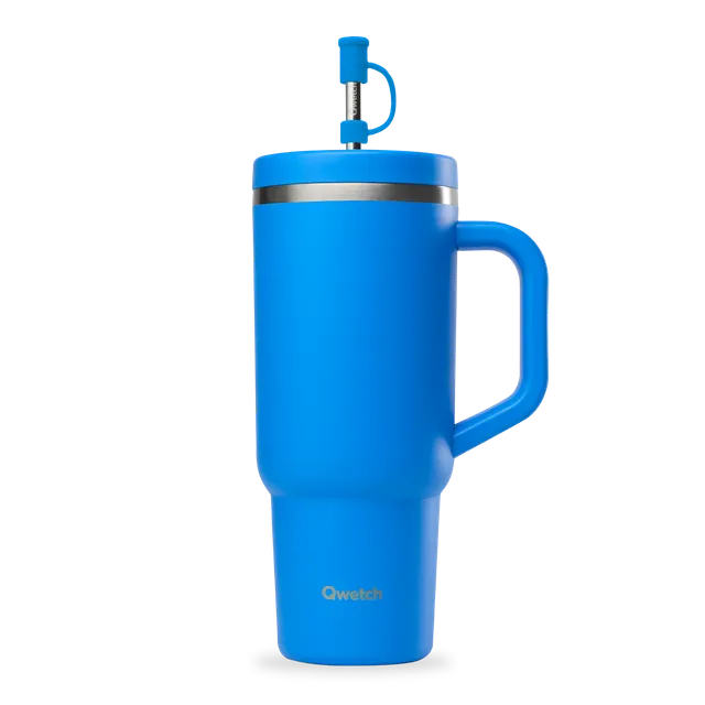 Qwetch Travel Cup Pop Azur termohrnek 900 ml s brčkem