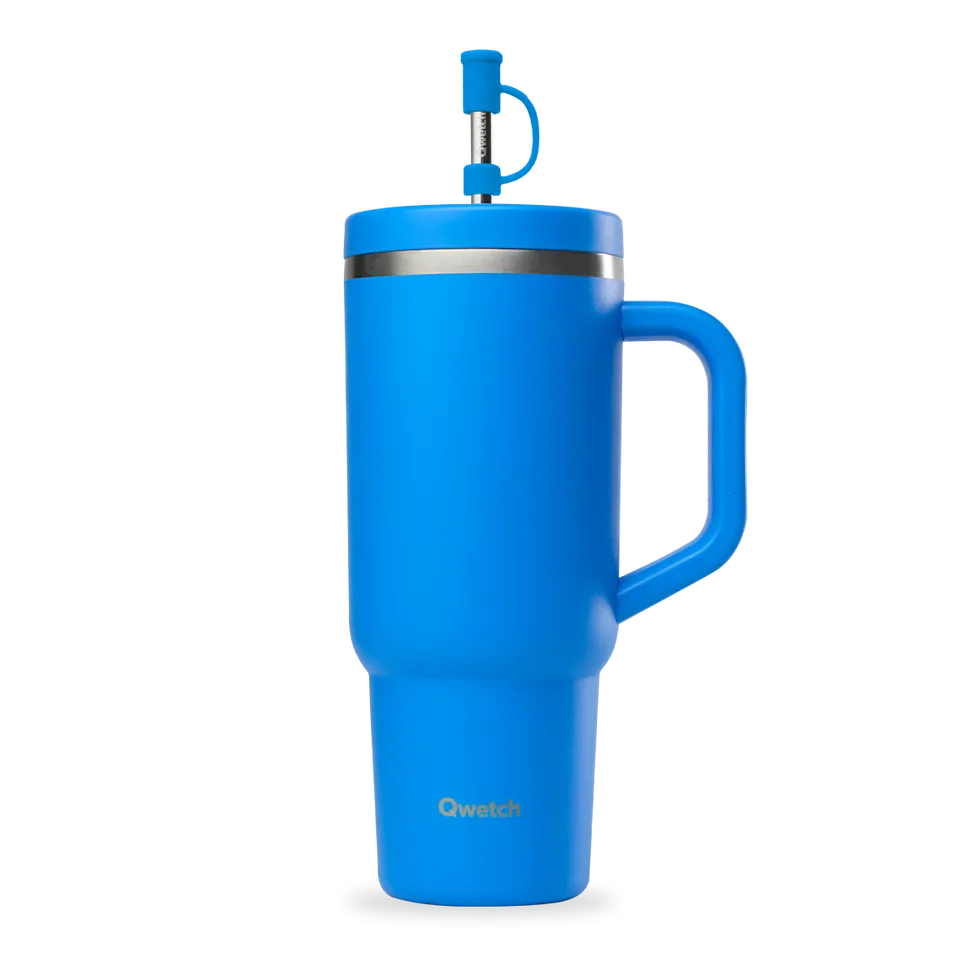 Qwetch Travel Cup Pop Azur termohrnek 900 ml s brčkem