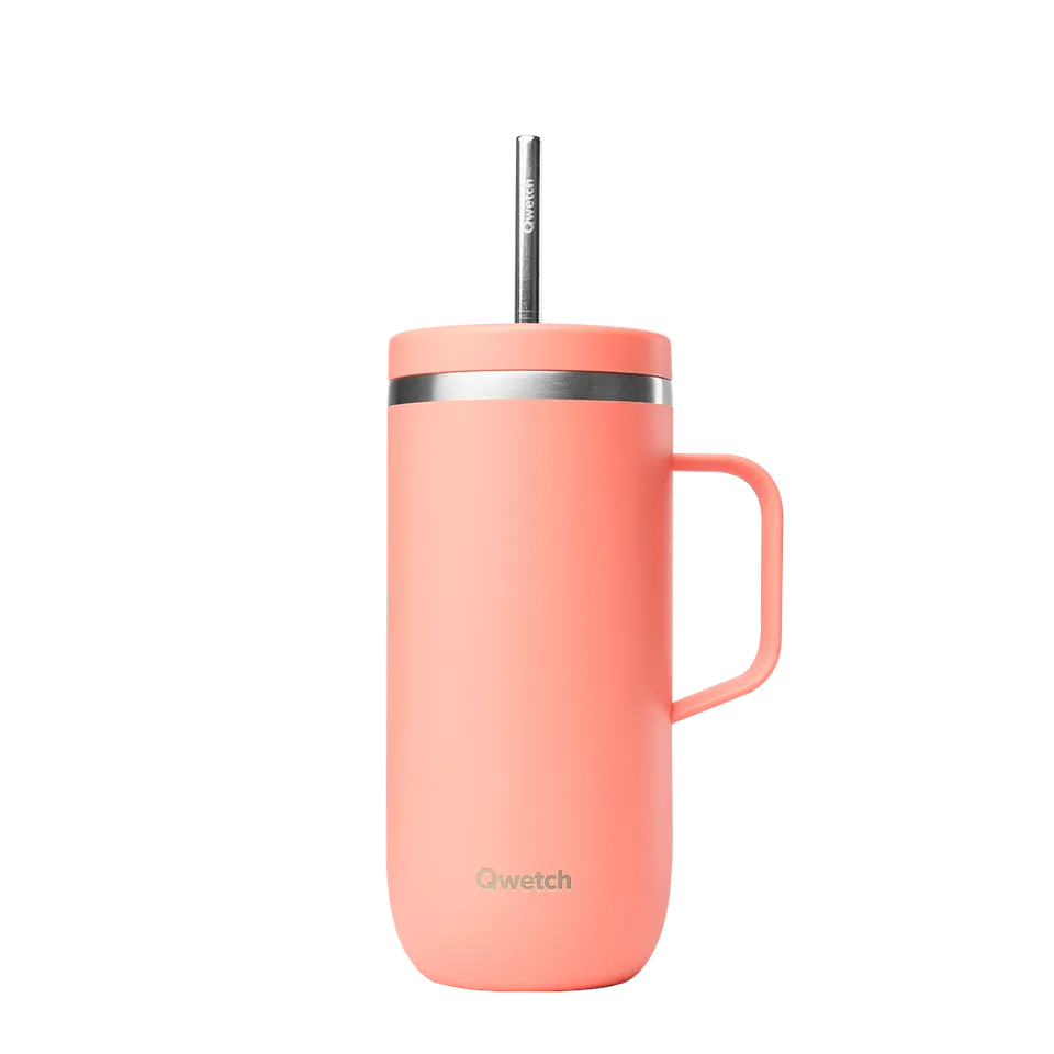 Qwetch Cold Cup Matt Pêche termohrnek 600 ml s uchem