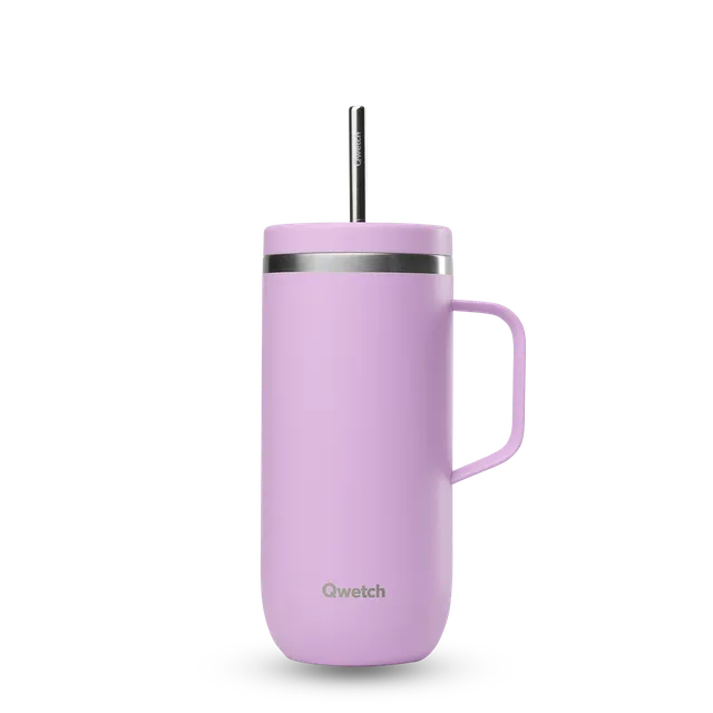 Qwetch Cold Cup termohrnek 600 ml pastel levandule s uchem