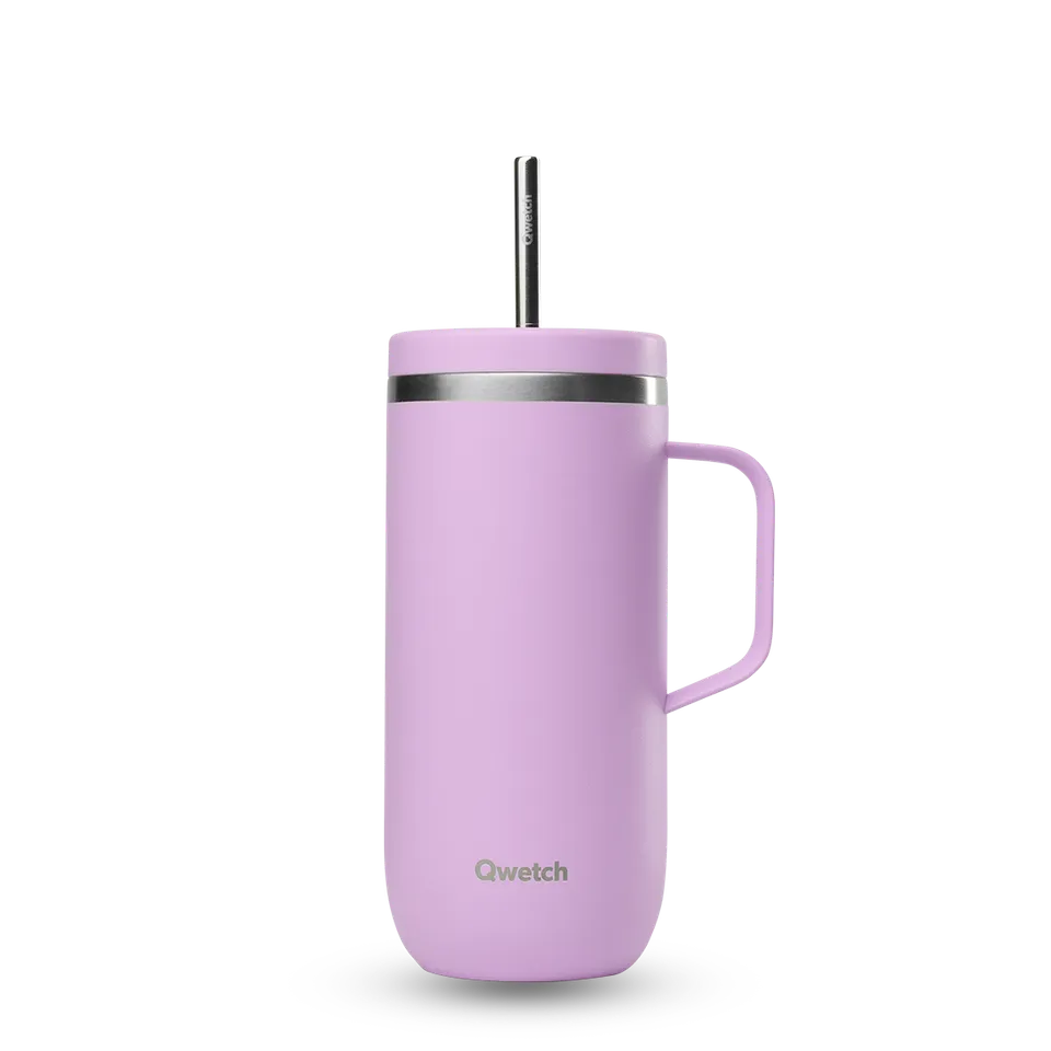 Qwetch Cold Cup termohrnek 600 ml pastel levandule s uchem