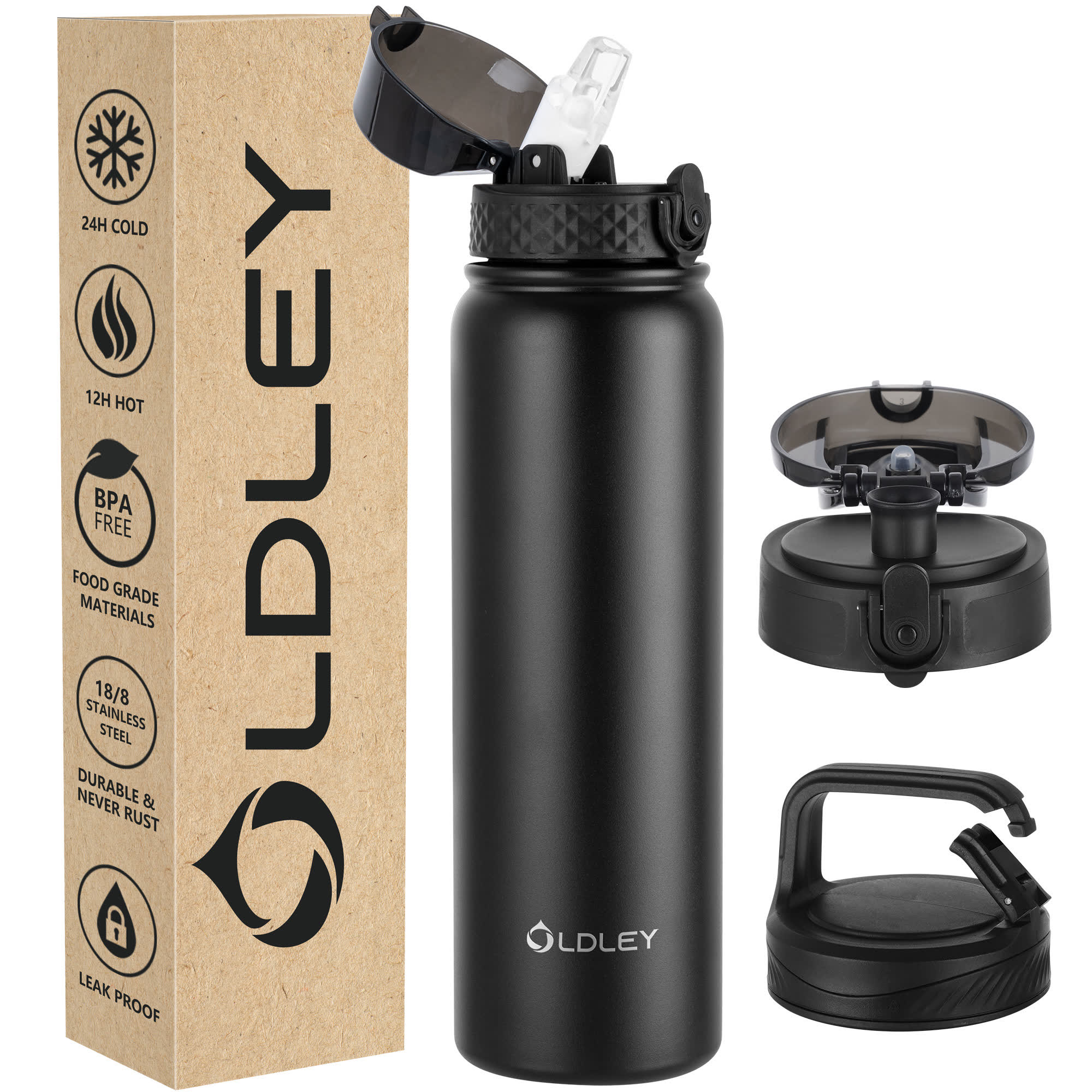OLDLEY termoláhev 950 ml matná černá nerez