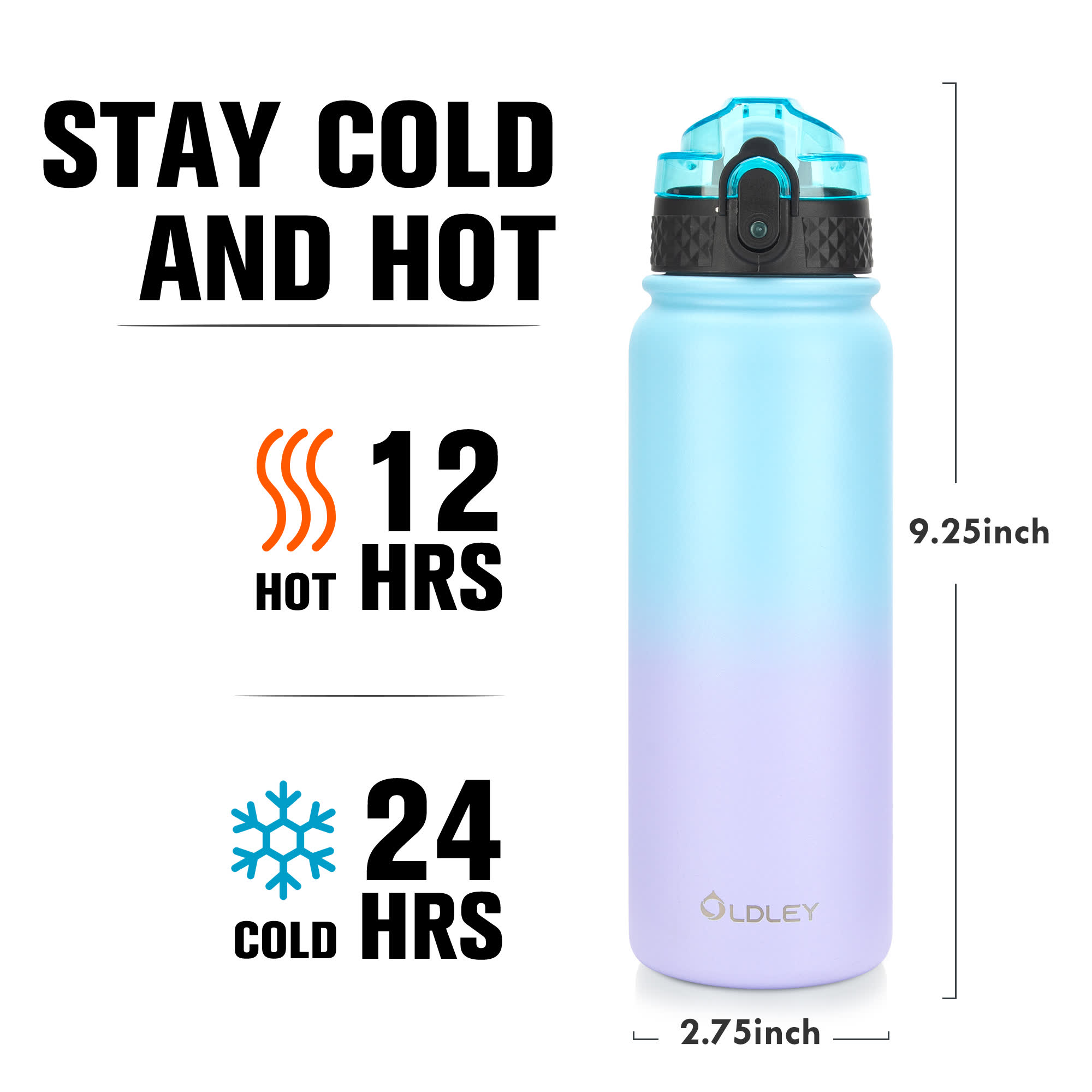 OLDLEY Triple Lid 20oz termoláhev ombre modrofialová 591 ml