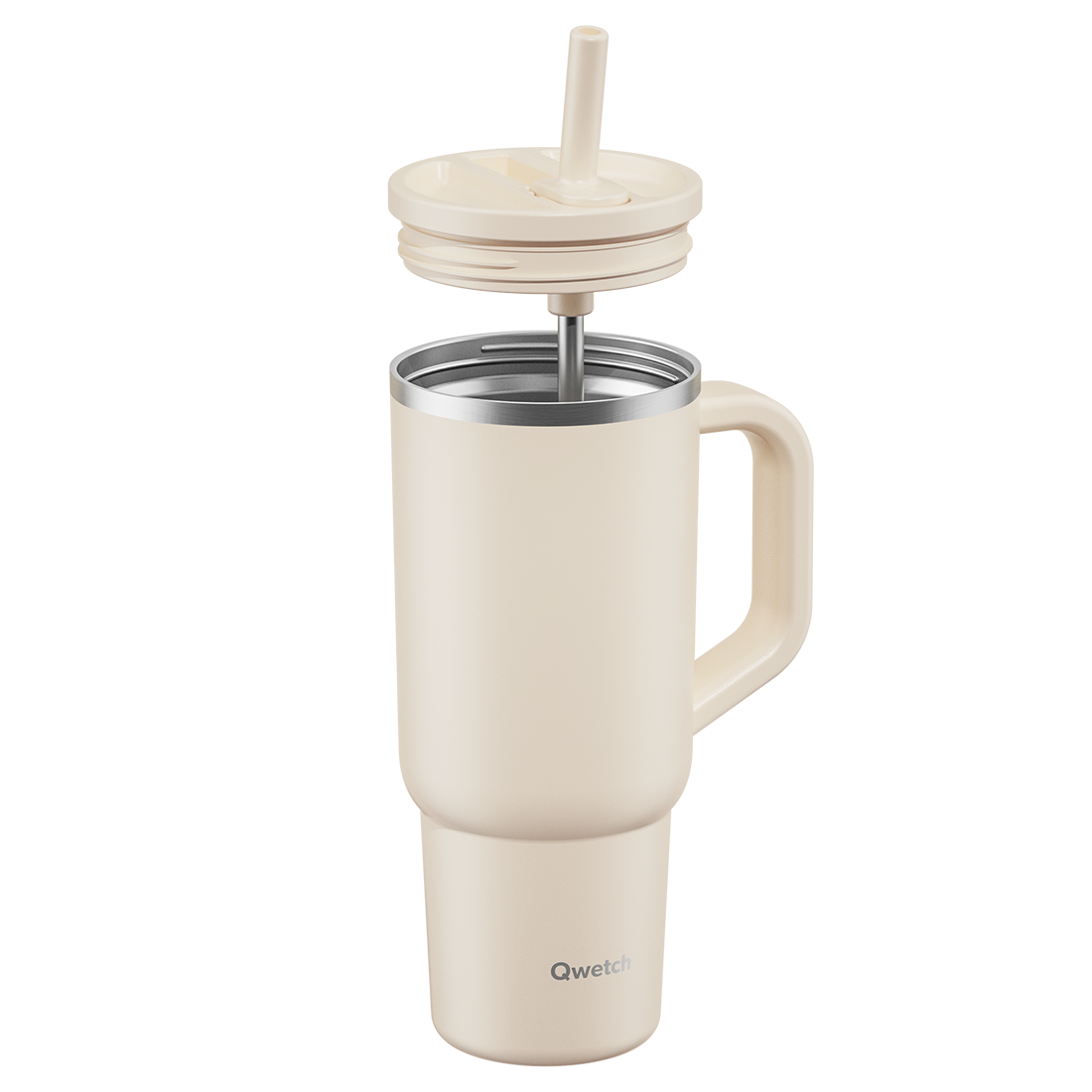 Qwetch Travel Cup termohrnek 900 ml pískový nerez