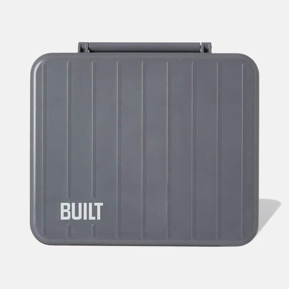 BUILT Lunch Box box na jídlo šedý s příbory a dózami