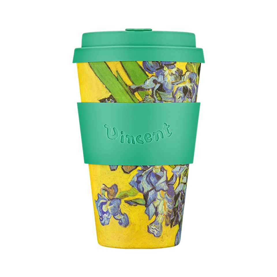 Ecoffee Cup Irises cestovní kelímek s víčkem rostlinný PLA